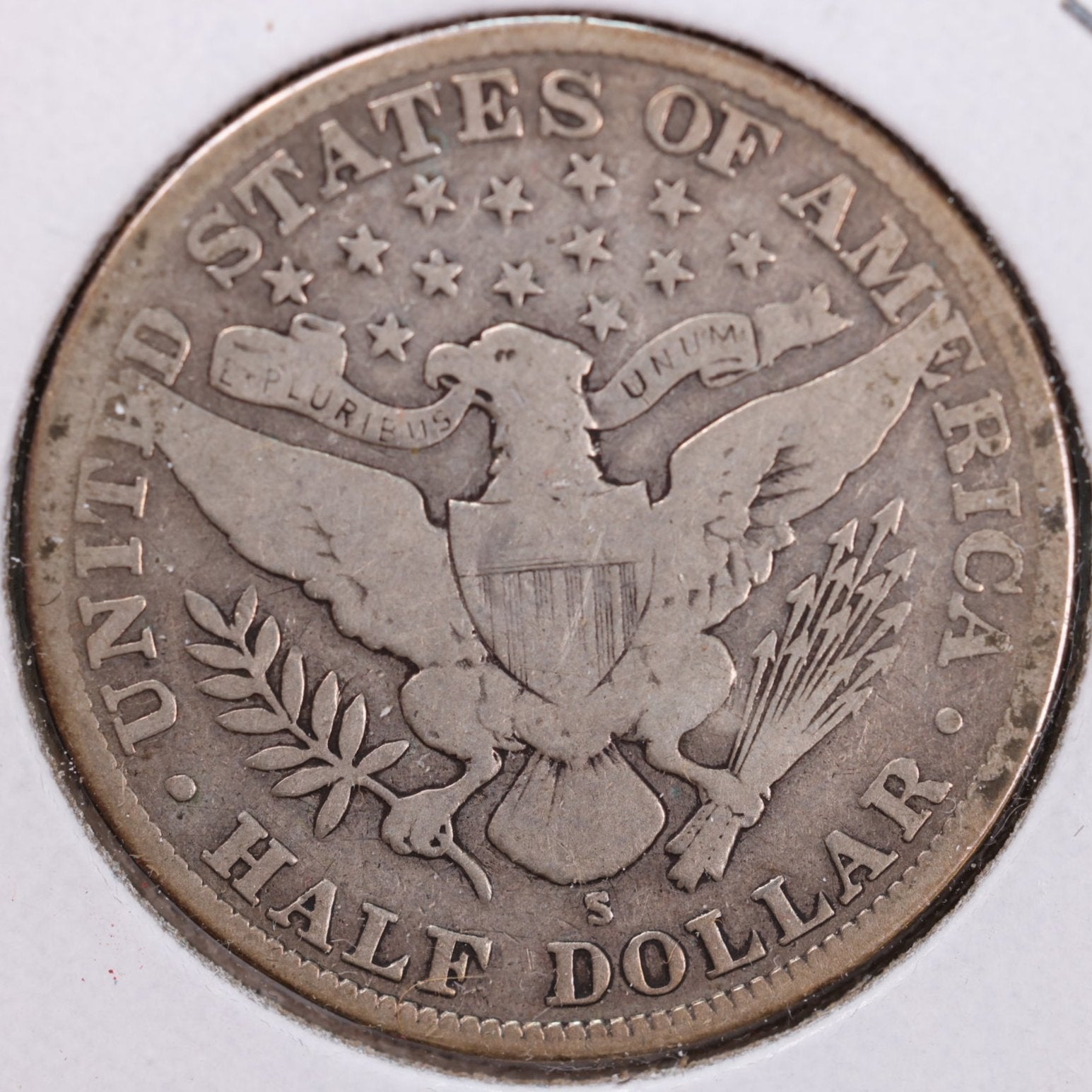 1915-S Barber Half Dollar, Very Good Circulated Coin, Store #HR1042