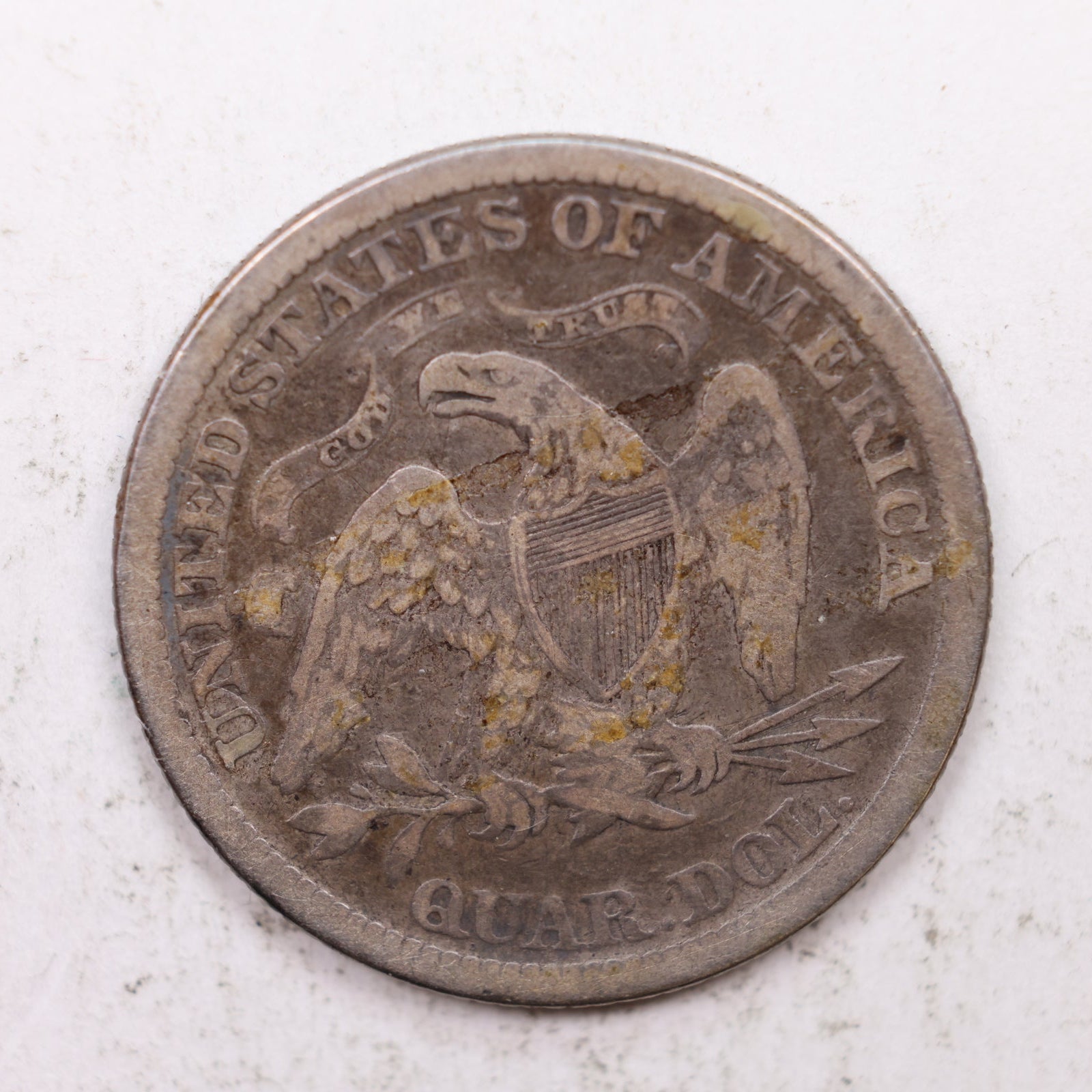 1872 Seated Liberty Quarter, Fine Circulated Collectible Coin, Store #QR1281.