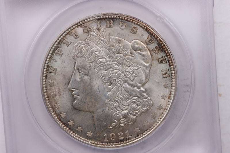 1921-D Morgan Silver Dollar., ANACS MS63., Affordable Collectible Coin Store Sale
