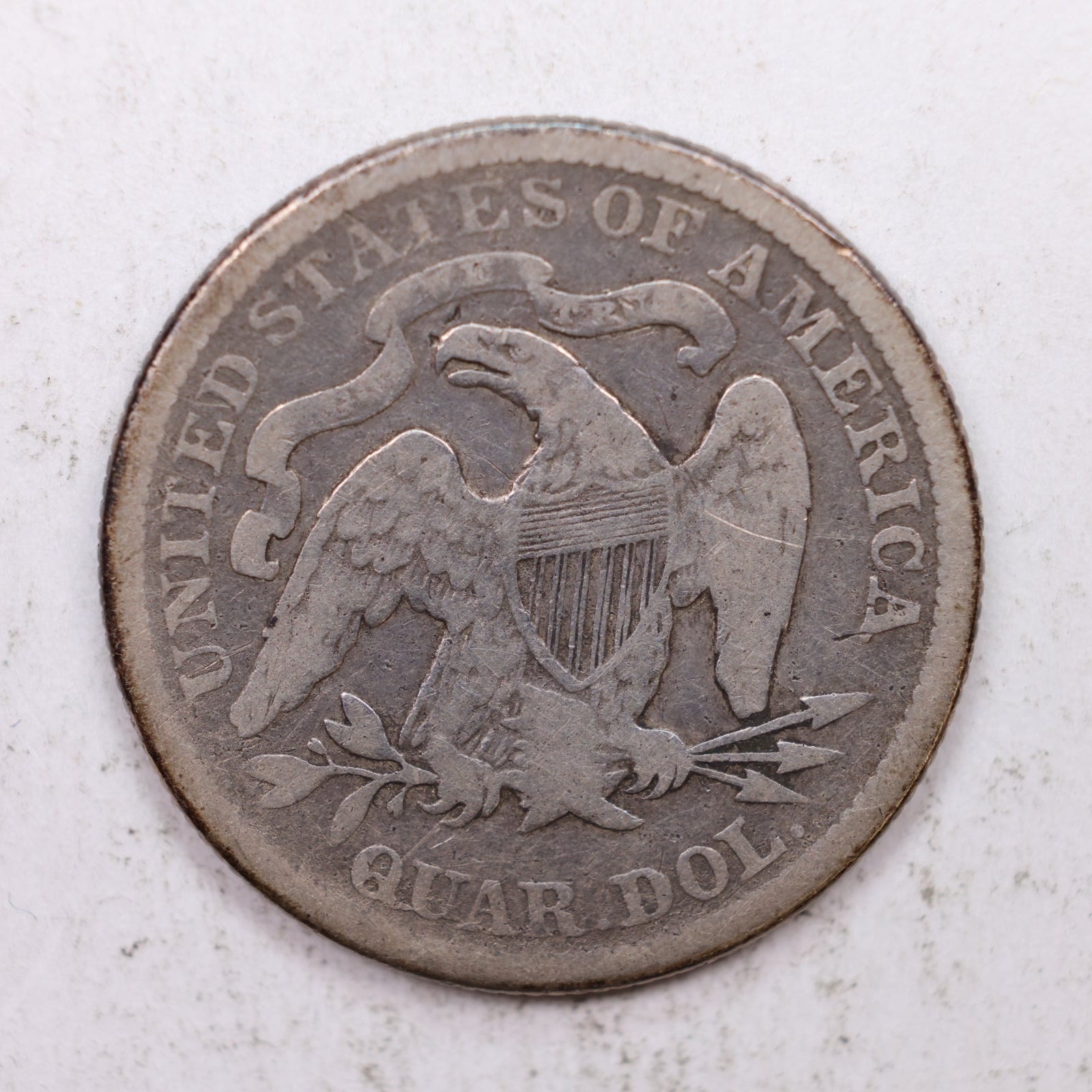 1877 Seated Liberty Quarter, Fine Circulated Collectible Coin, Store #QR1286.