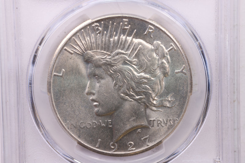 1927 Peace Silver Dollar., PCGS AU58., Affordable Collectible Coin Store Sale