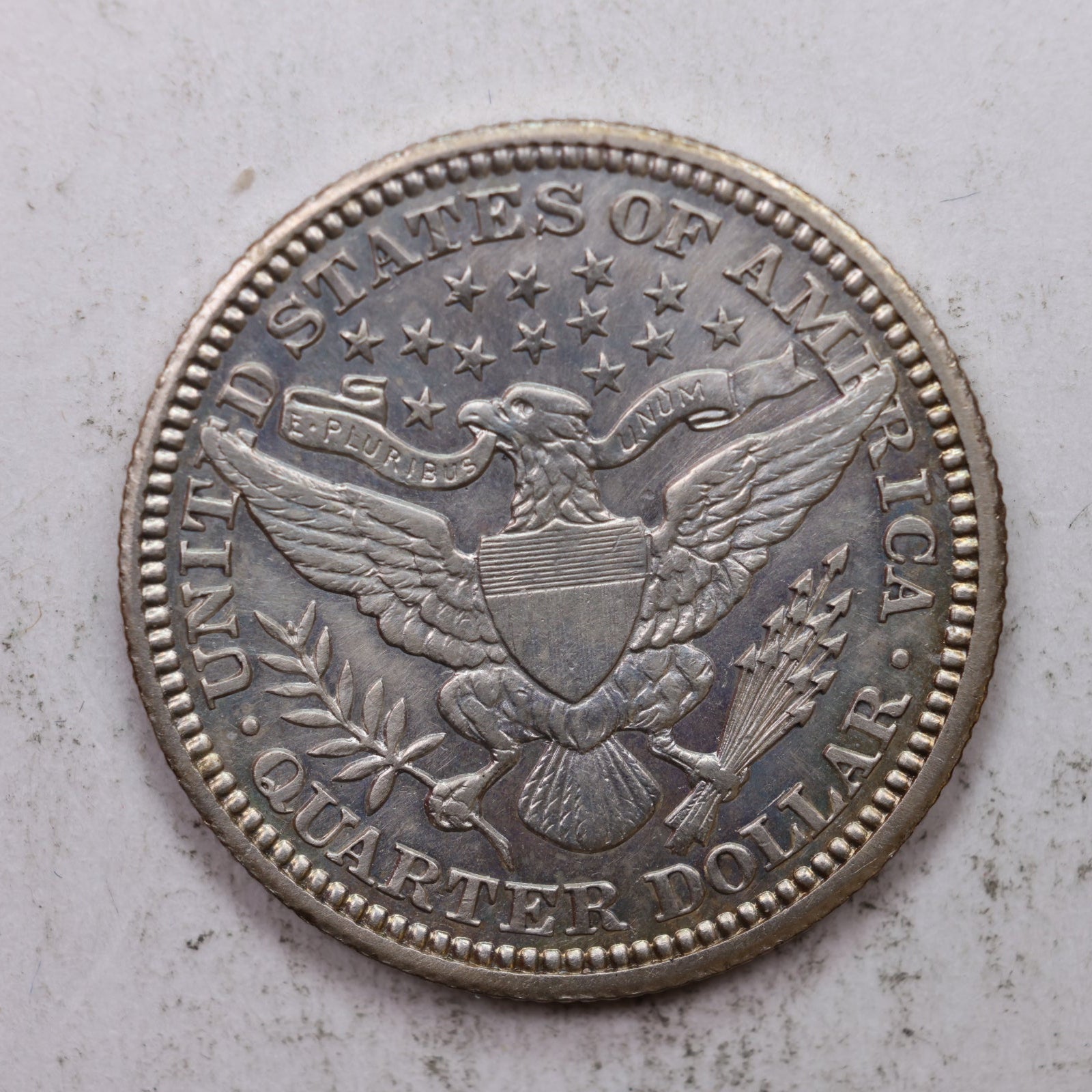 1909 Barber Silver Quarter, Mint State Uncirculated Collectible Coin, Store #QR1335.