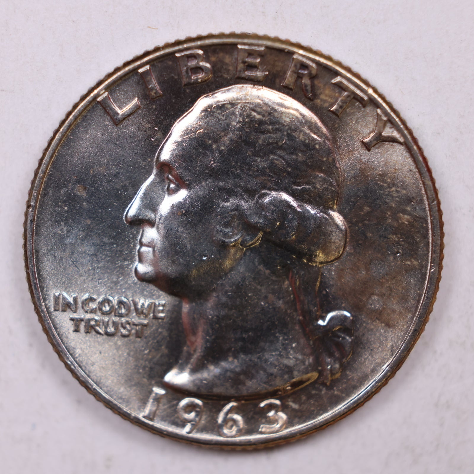 1963 Silver Washington Quarter., Mint State Uncirculated Coin., Store #QR1412