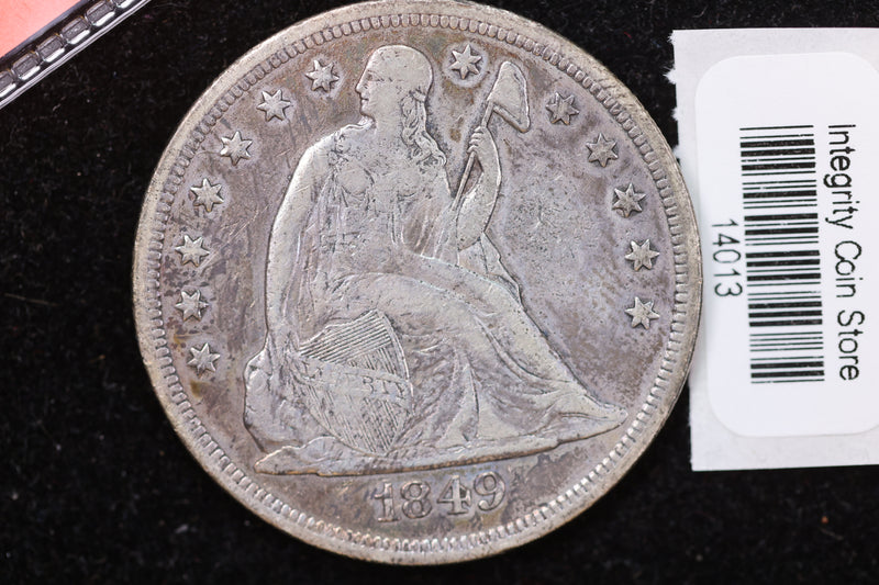 1849 Seated Liberty Silver Dollar, Affordable Early Date Dollar, Store