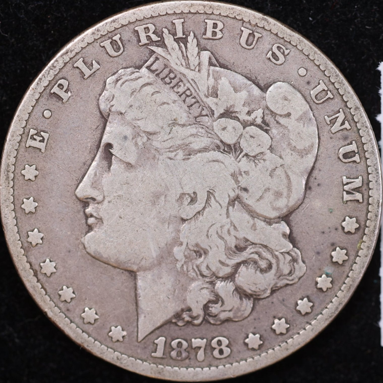 1878-CC Morgan Silver Dollar, Very Fine+ Circulated Coin Store #DR0001