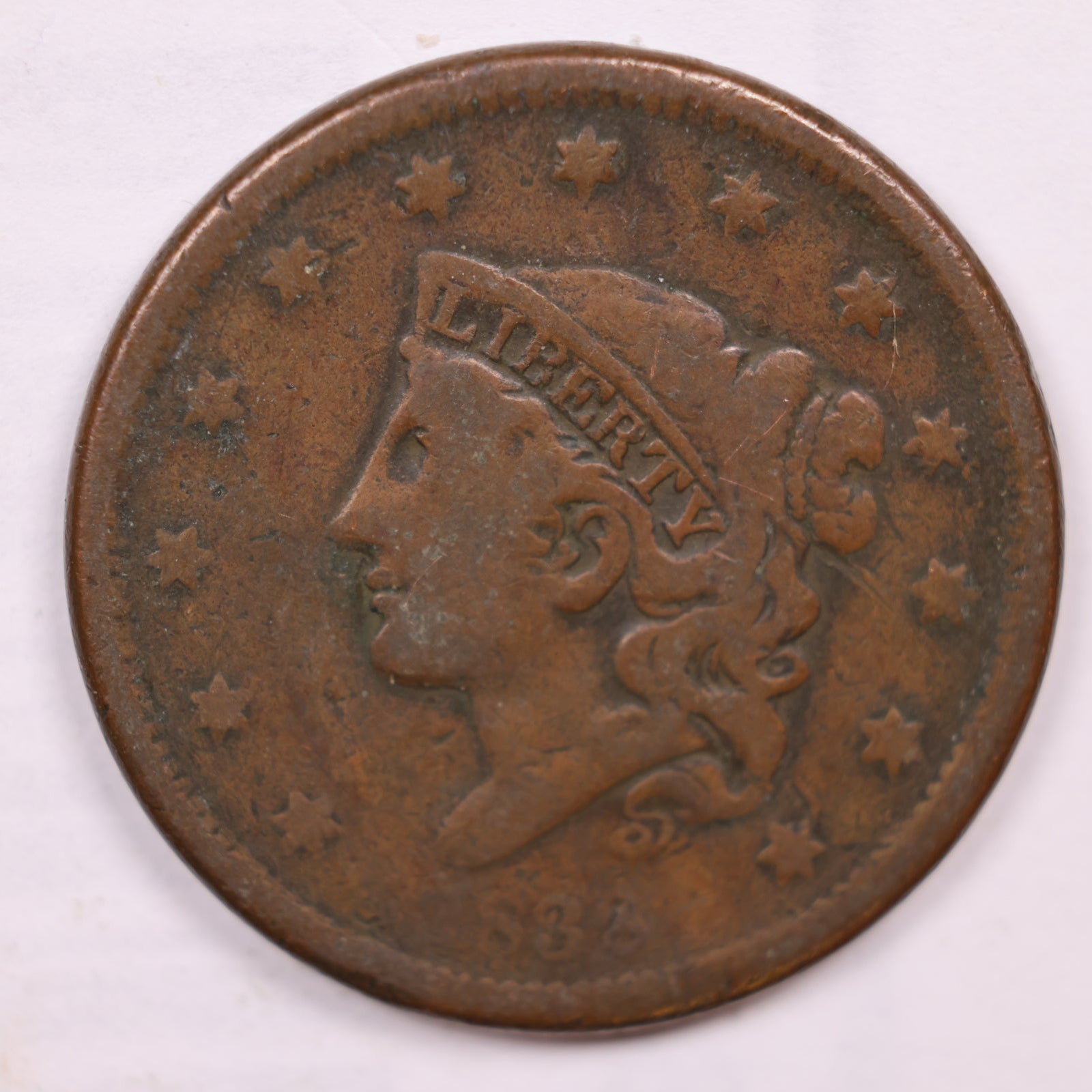 1838 Large Cent, Fine Circulated Coin, Store #CT1264
