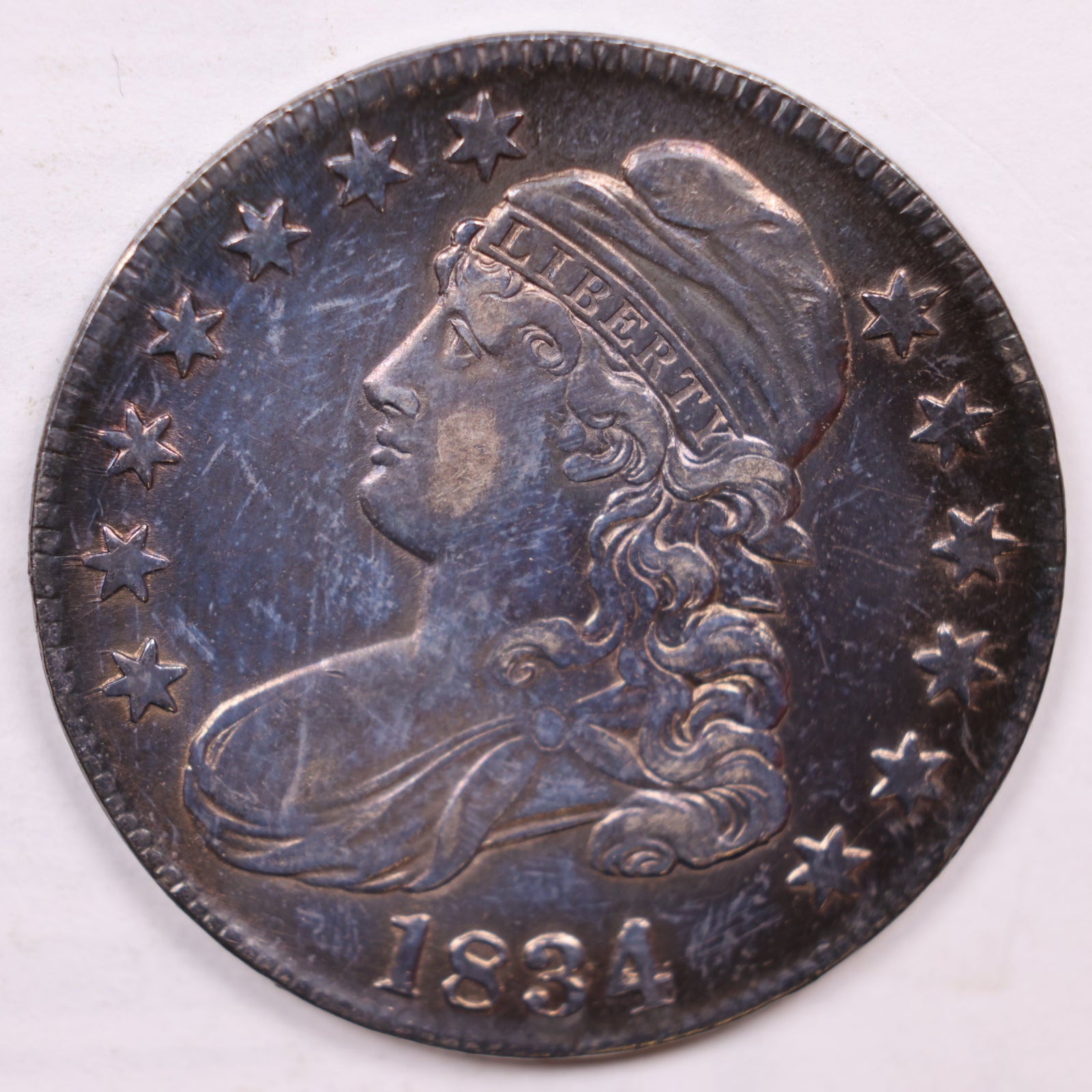1834 Cap Bust Half Dollar, Extra Fine Circulated Coin Store #HR1860