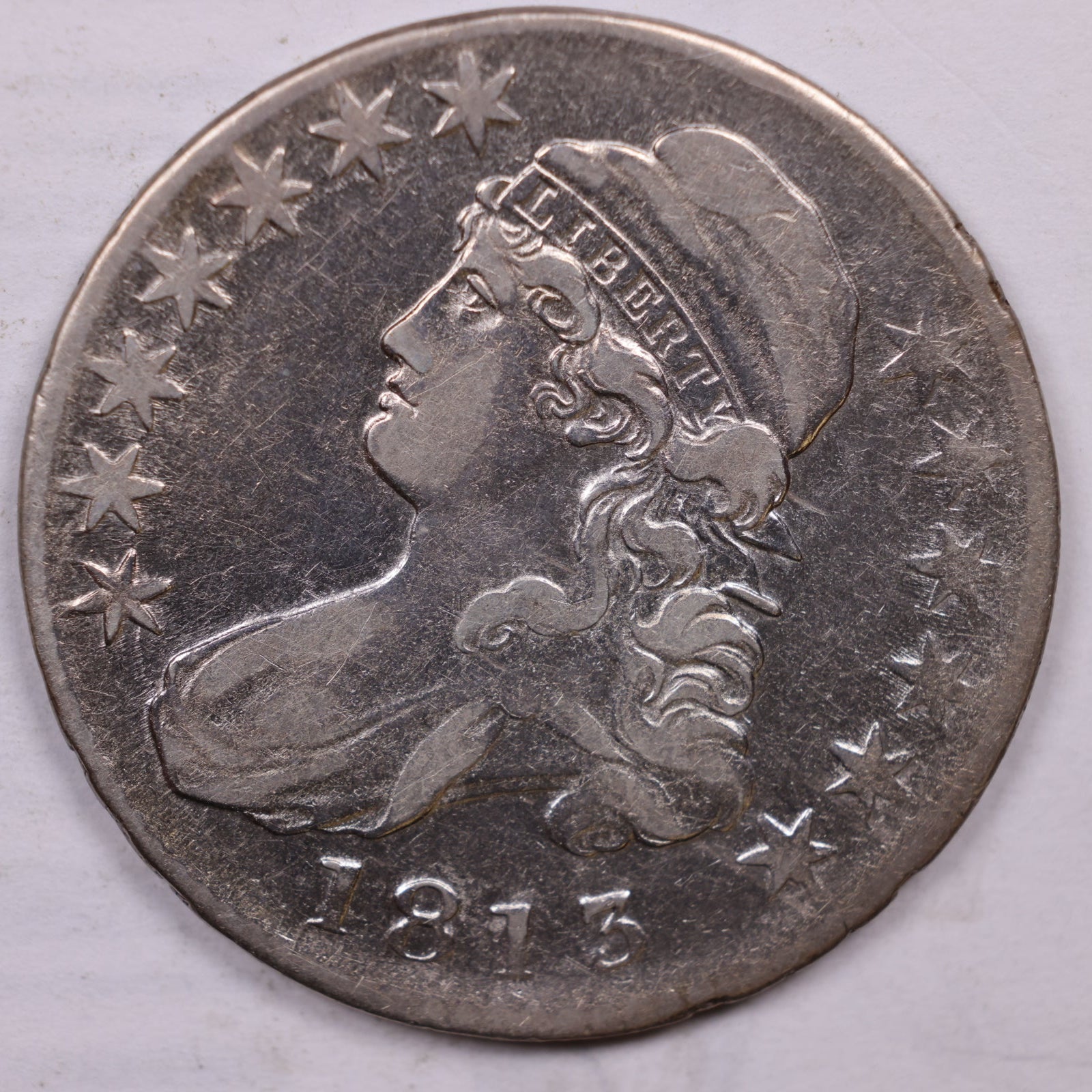 1813 Cap Bust Half Dollar, Very Fine Circulated Coin Store #HR1863