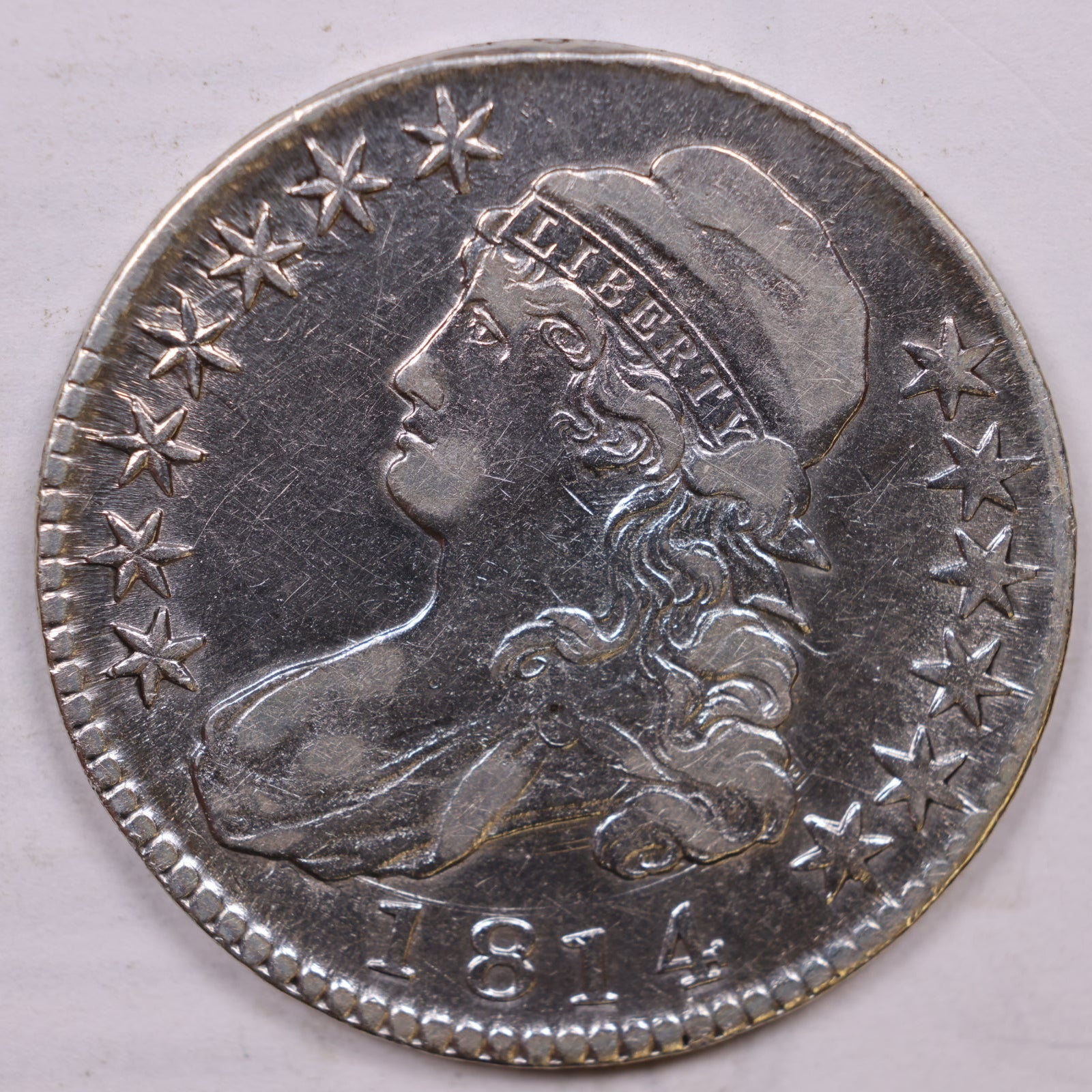 1814 Cap Bust Half Dollar, Very Fine Circulated Coin Store #HR1864