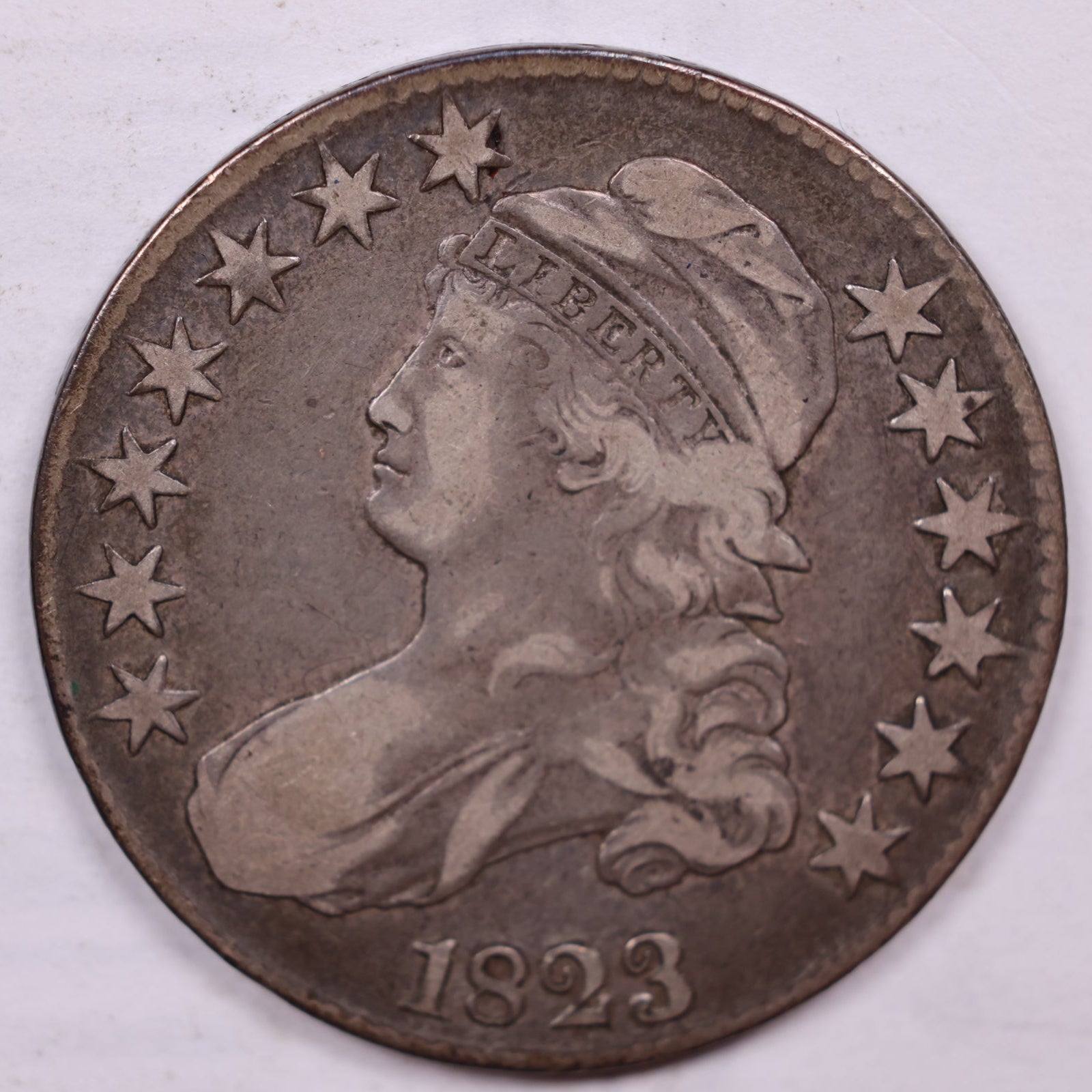 1823 Cap Bust Half Dollar, Very Fine Circulated Coin Store #HR1865