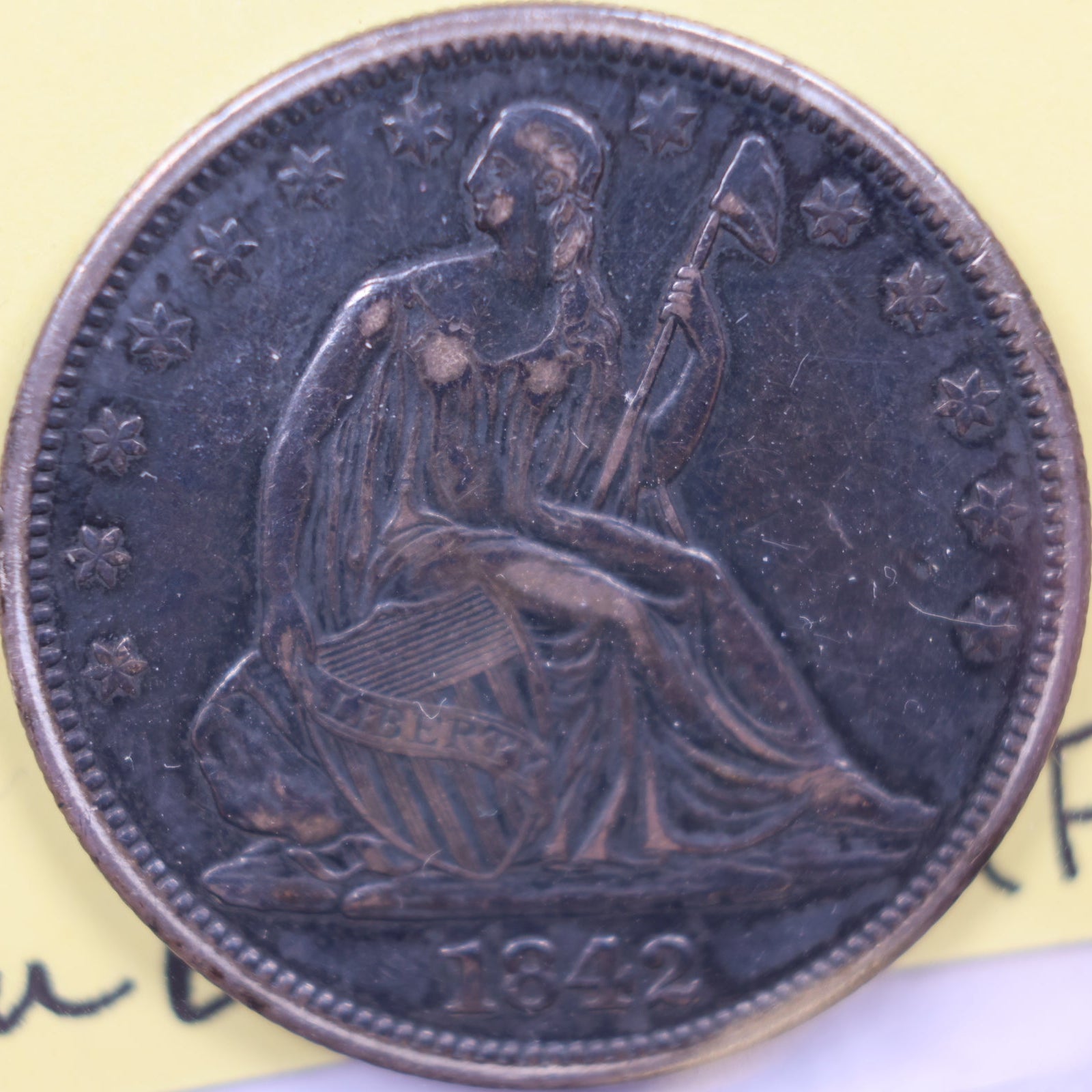 1842 Liberty Seated Half Dollar, Extra Fine Circulated Coin, Store #HR1871