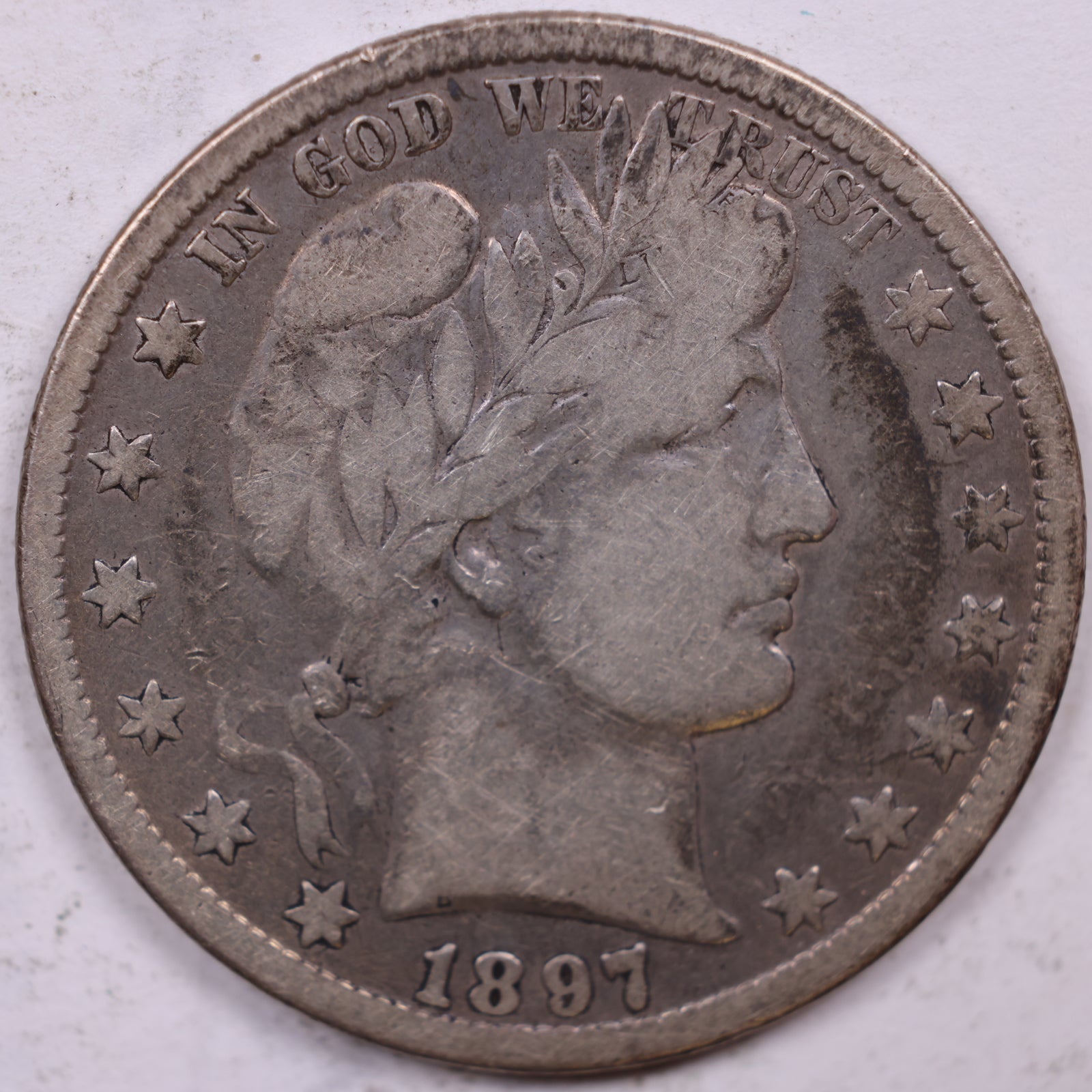 1897-O Barber Half Dollar, Very Good Circulated Coin, Store #HR1889