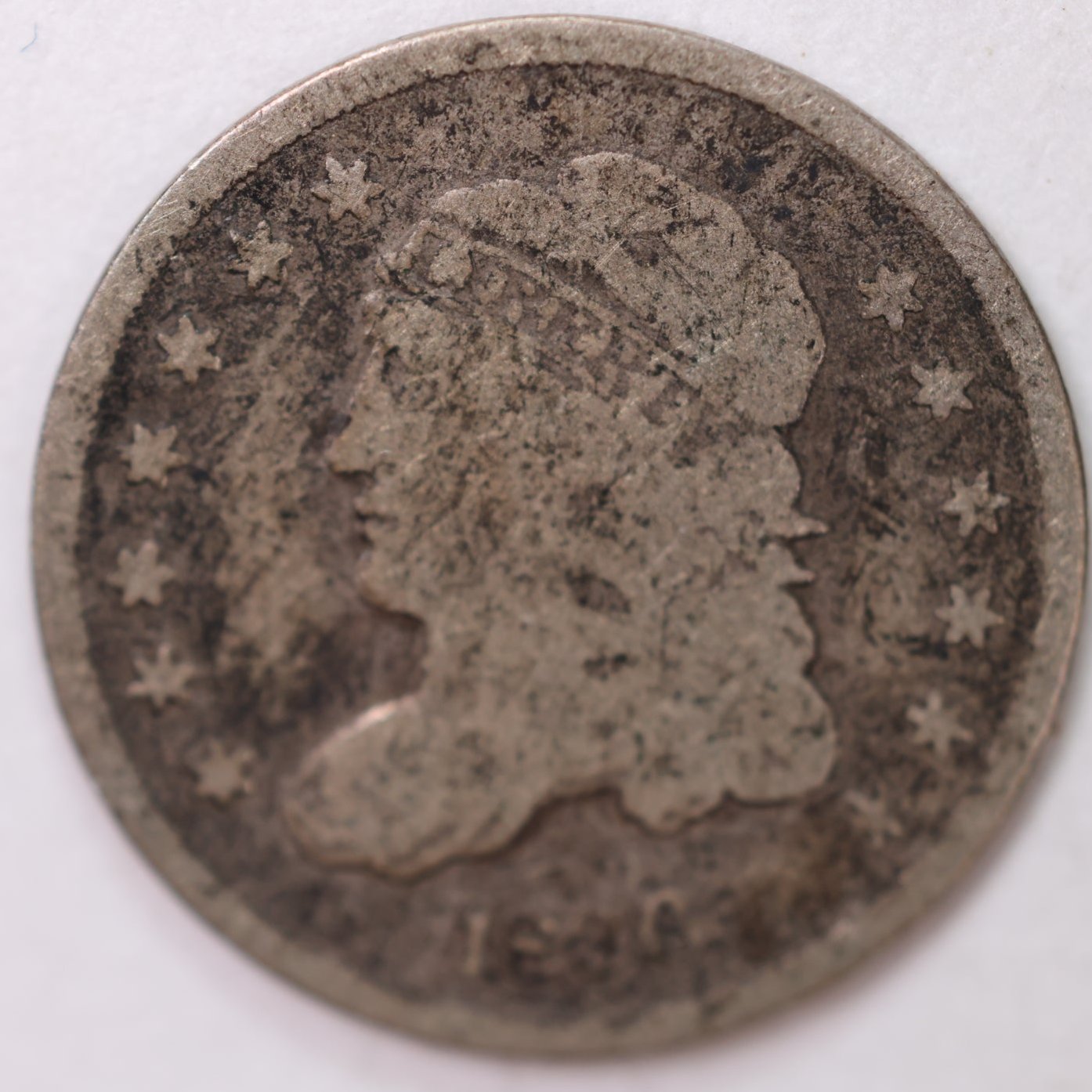 1836 Cap Bust Half Dime, Very Good Circulated Coin, Store #M836.01