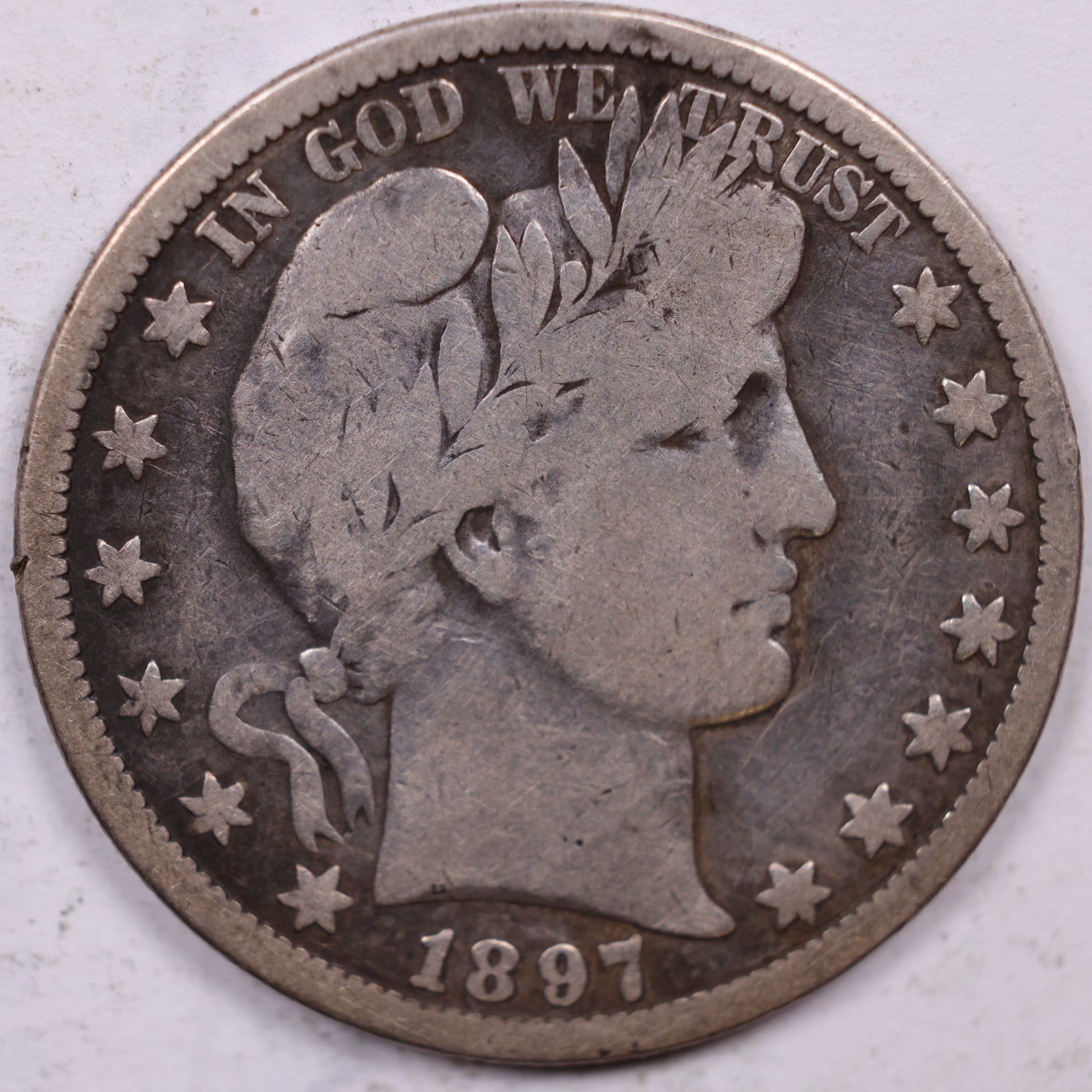 1897-O Barber Half Dollar, Very Good Circulated Coin, Store #HR1890