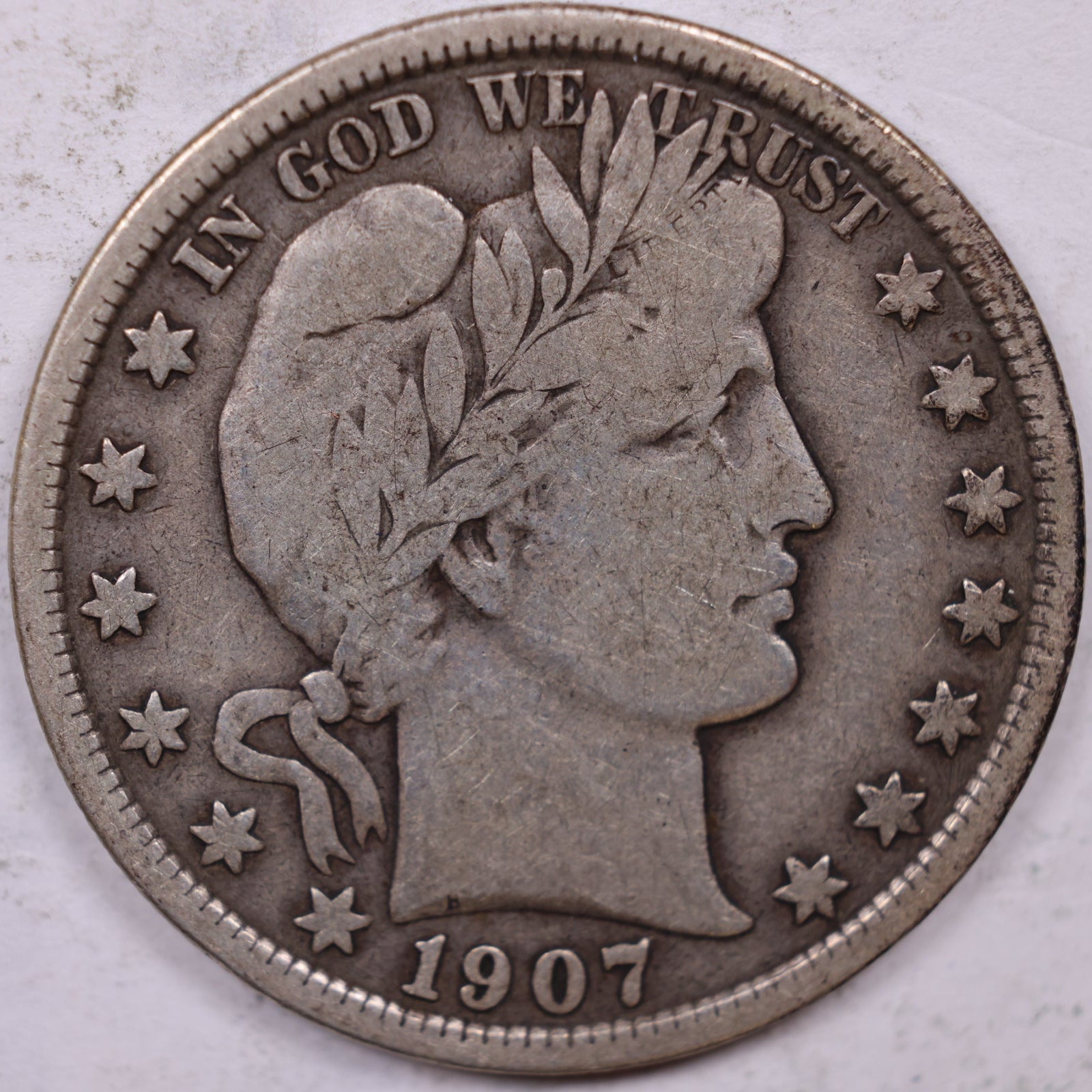 1907-S Barber Half Dollar, Fine Circulated Coin, Store #HR1898