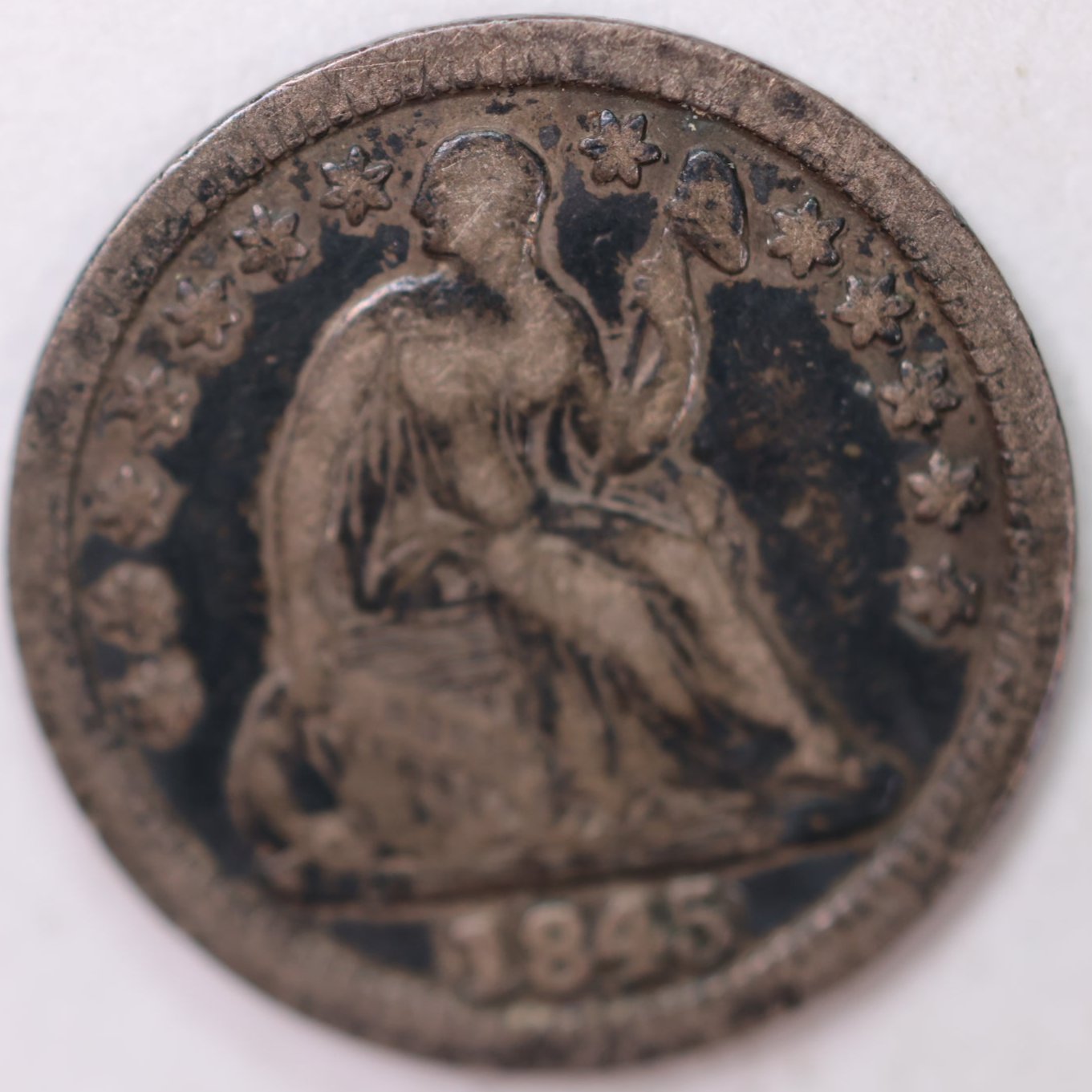 1845 Seated Half Dime, Extra Fine Circulated Coin, Store #M845.01