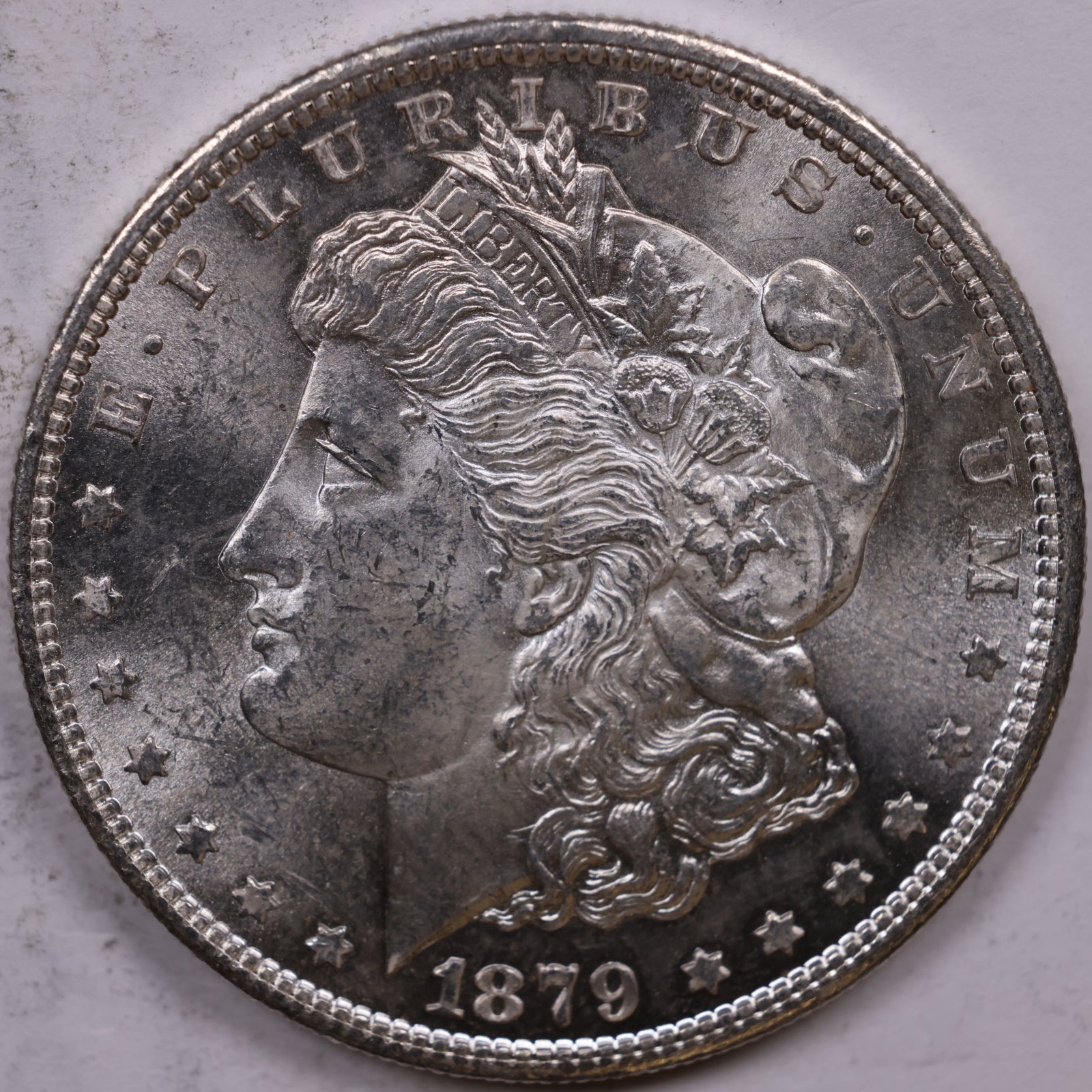 1879-S Morgan Silver Dollar, Mint State-Uncirculated Coin, Store #DR1517