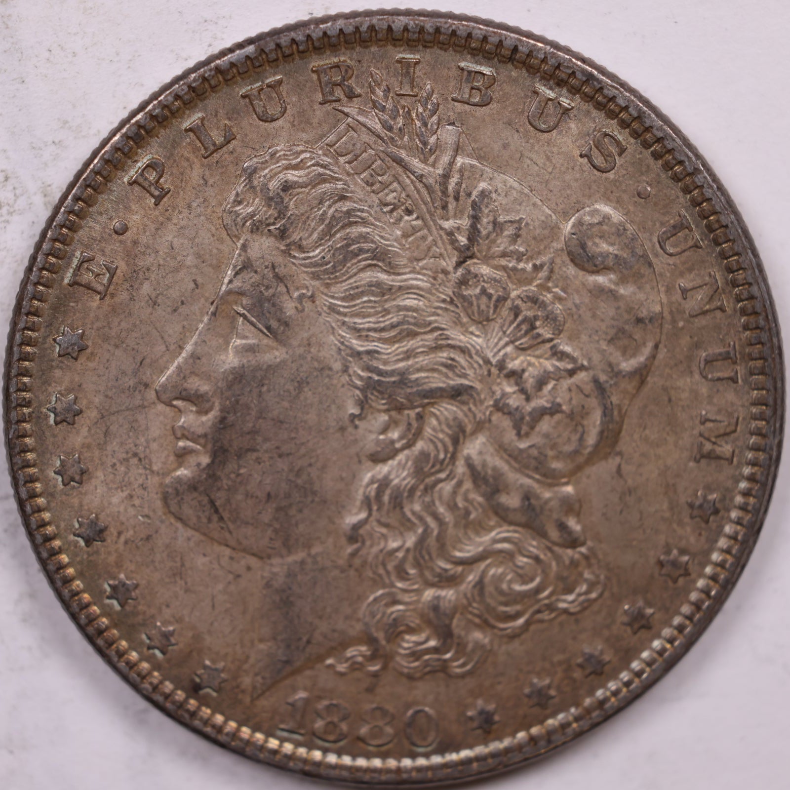 1880 Morgan Silver Dollar, About Uncirculated Coin, Store #DR1520