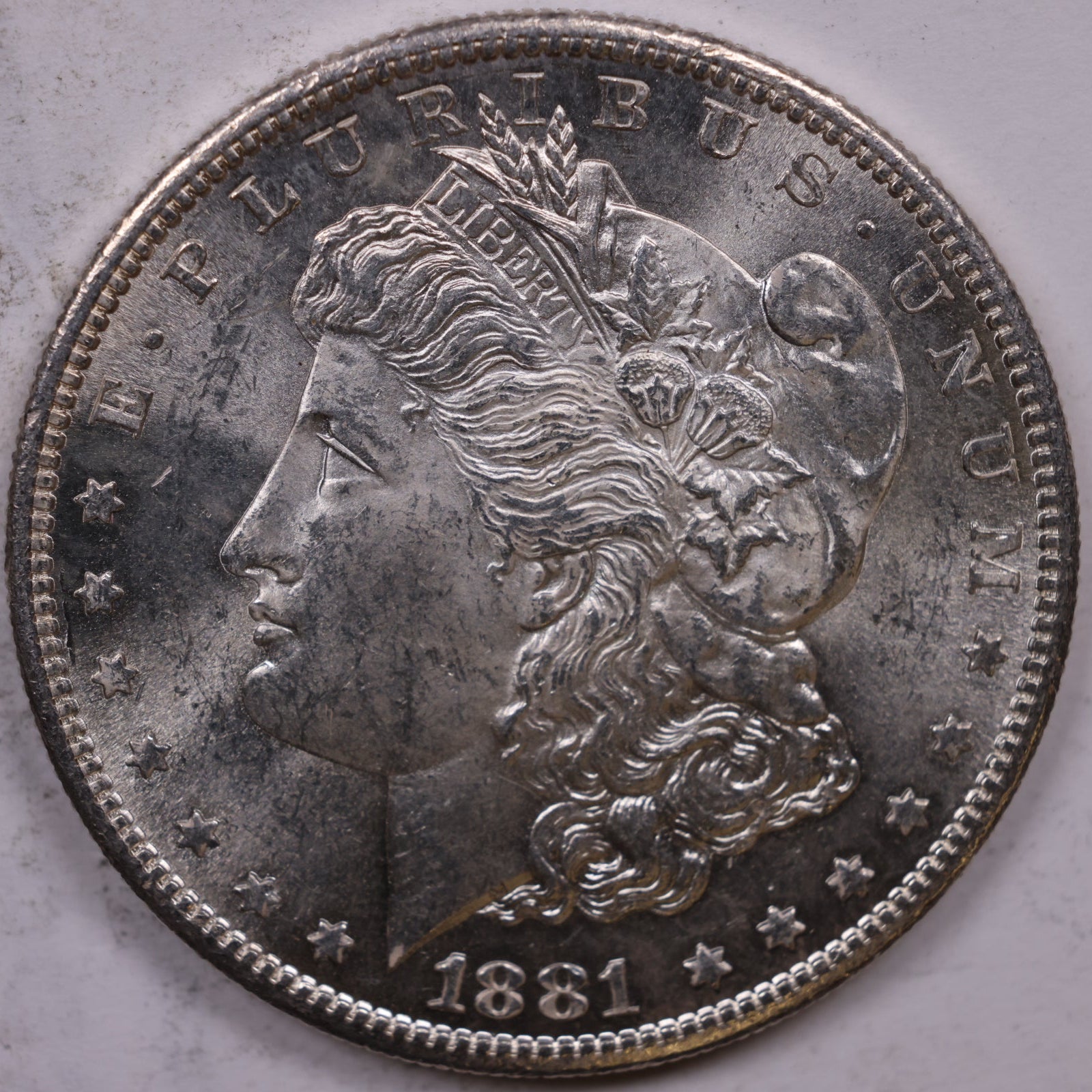 1881-S Morgan Silver Dollar, Mint State-Uncirculated Coin, Store #DR1523