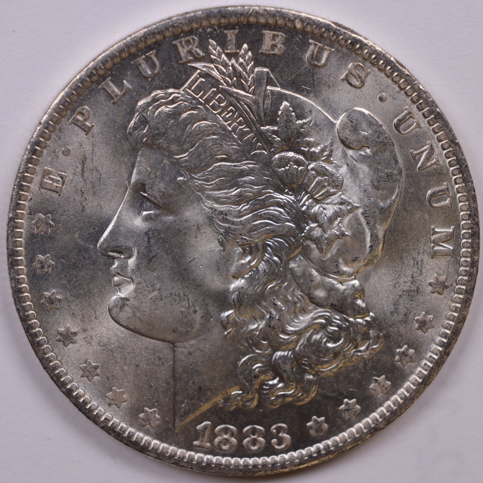 1883-0 Morgan Silver Dollar, Mint State-Uncirculated Coin, Store #DR1525