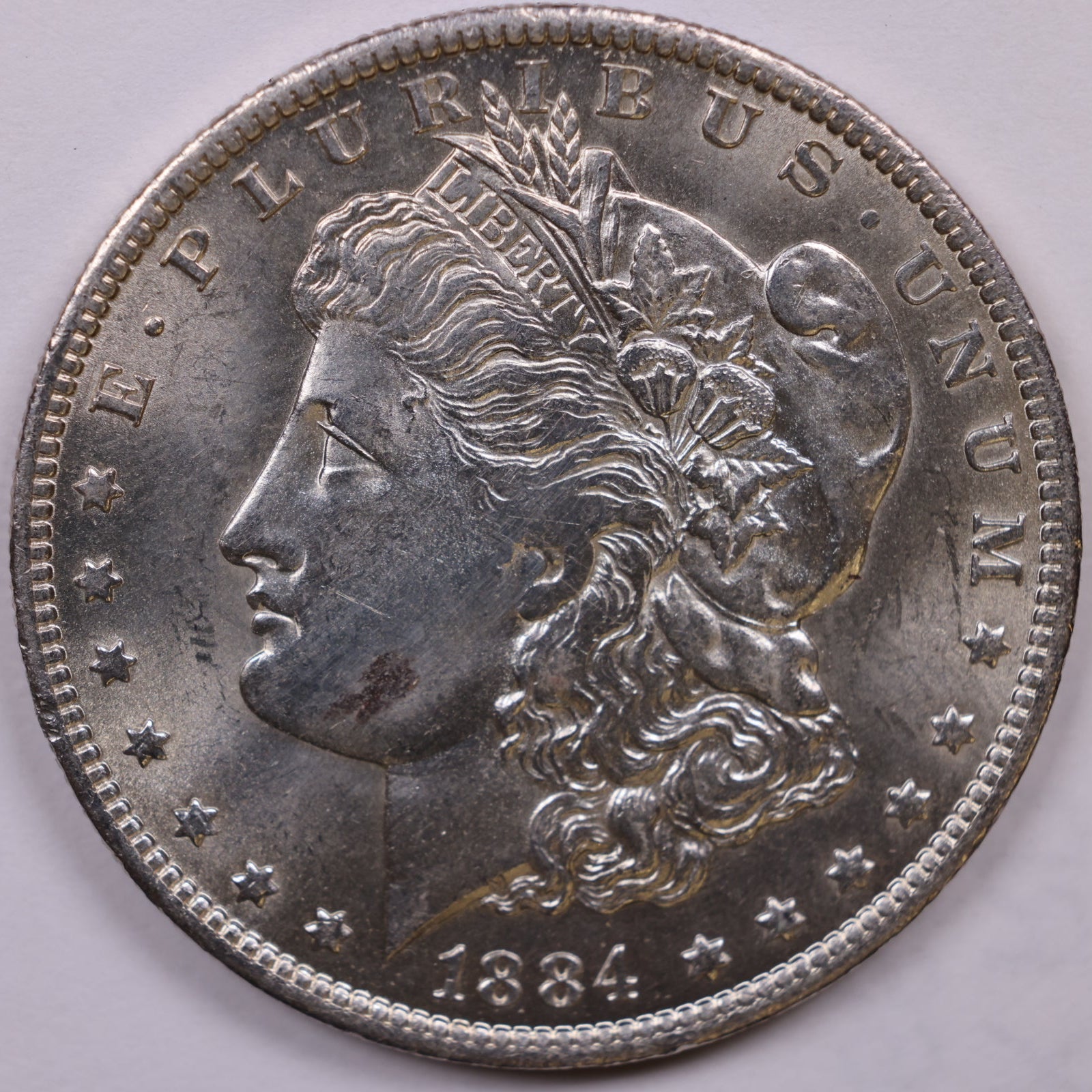 1884-0 Morgan Silver Dollar, About Uncirculated Coin, Store #DR1527