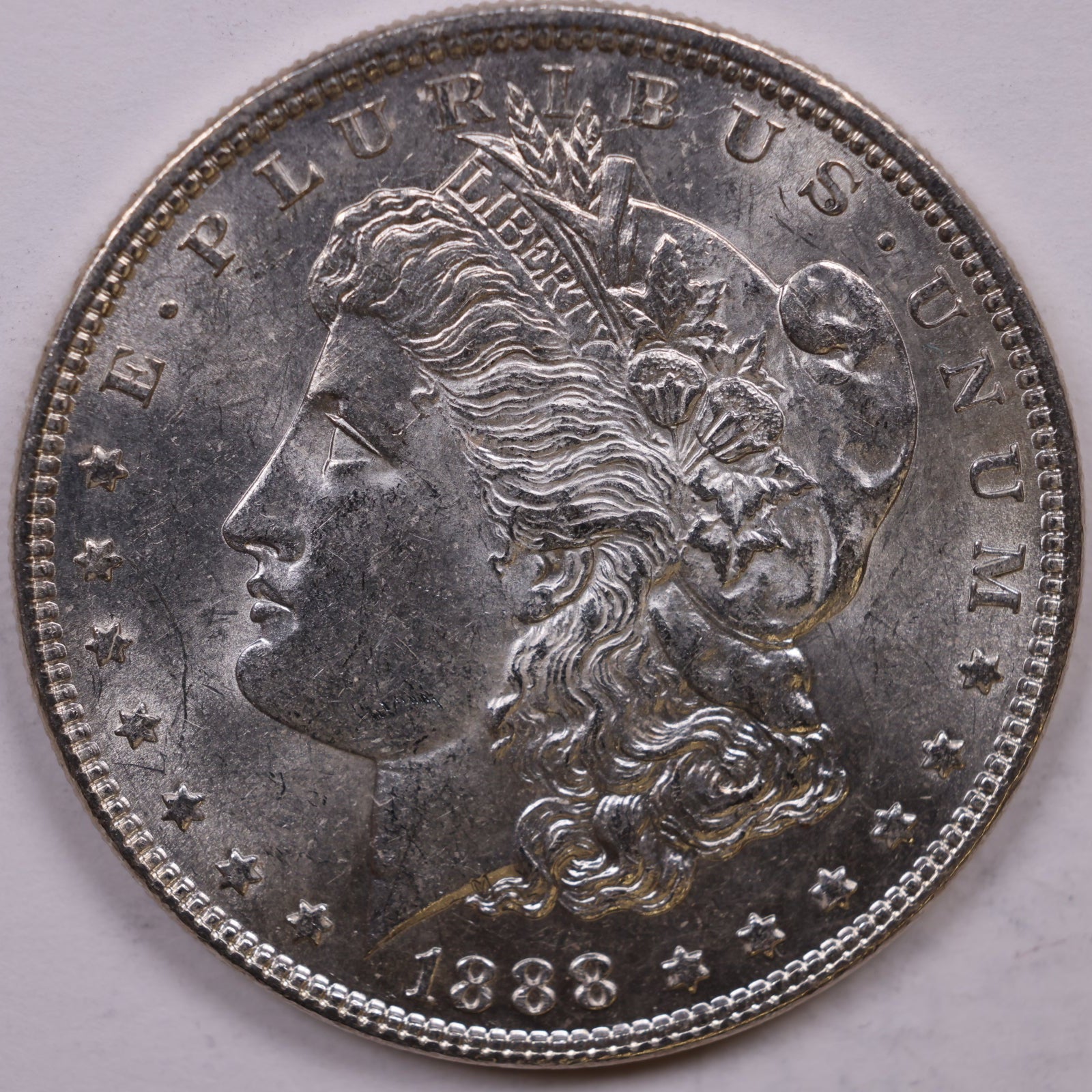 1888 Morgan Silver Dollar, Mint State-Uncirculated Coin, Store #DR1536