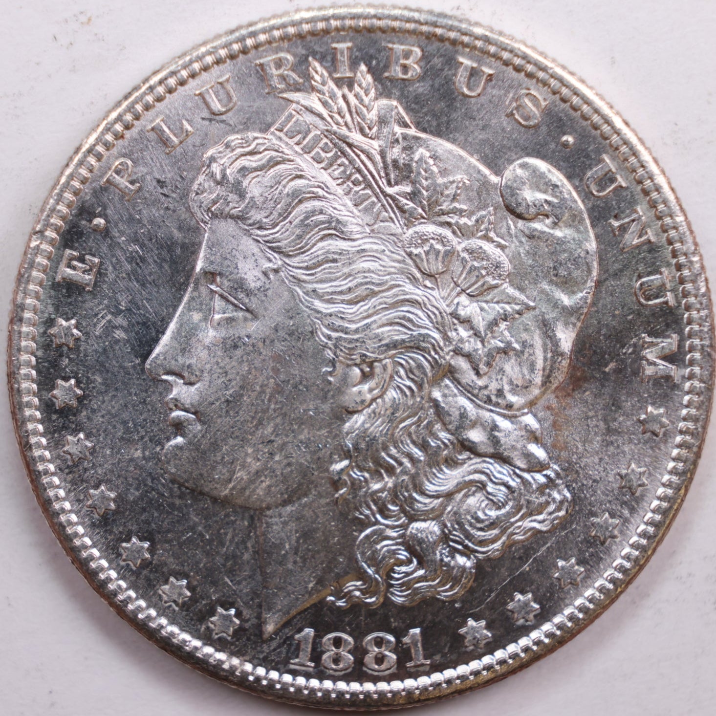 1881-S Morgan Dollar, Mint State Uncirculated Coin, Store #DR0803