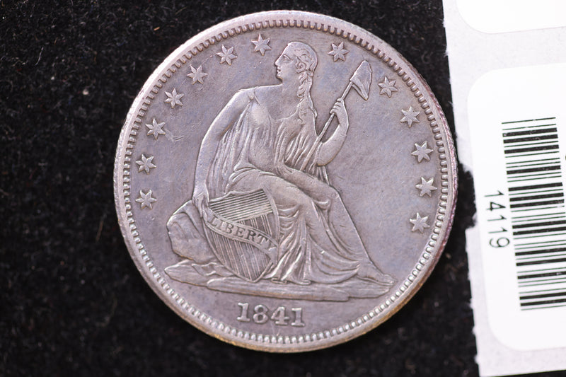 1841 Seated Liberty Half Dollar, Choice Eye Appeal, AU-55, Store