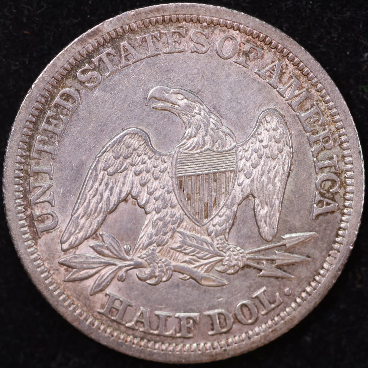 1842 Liberty Seated Half Dollar, About Uncirculated Coin, Med Date, Store #14122