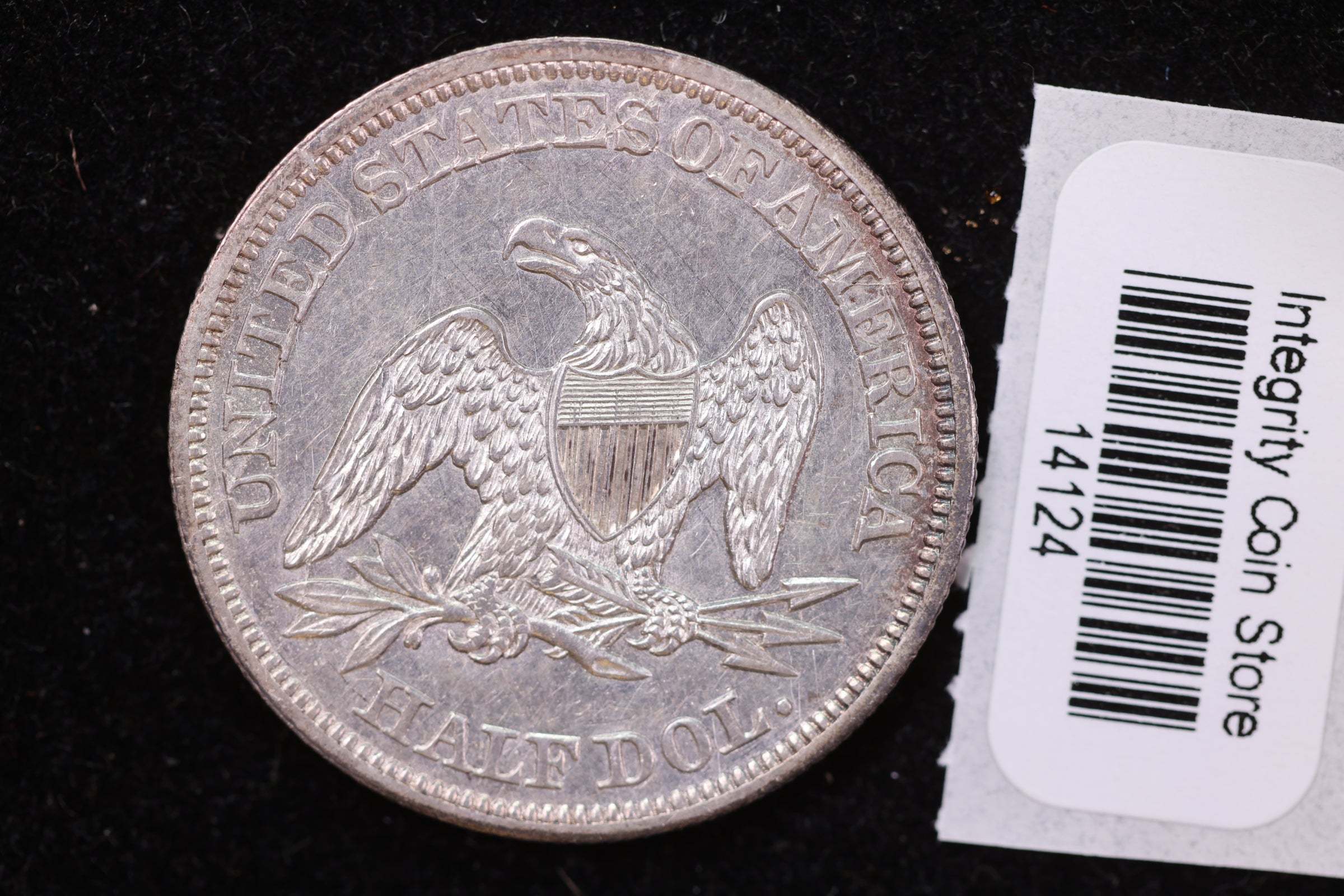 1843 Liberty Seated Half Dollar, Uncirculated Coin, Bold Strike. Store #14124