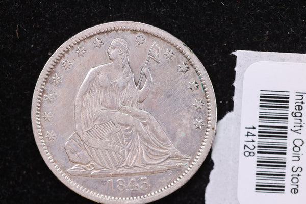 1845-O Liberty Seated Half Dollar, Affordable Circulated Coin. Store #14128