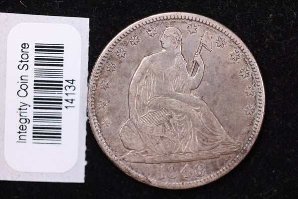 1848-O Liberty Seated Half Dollar, Affordable Circulated Coin. Store #14134