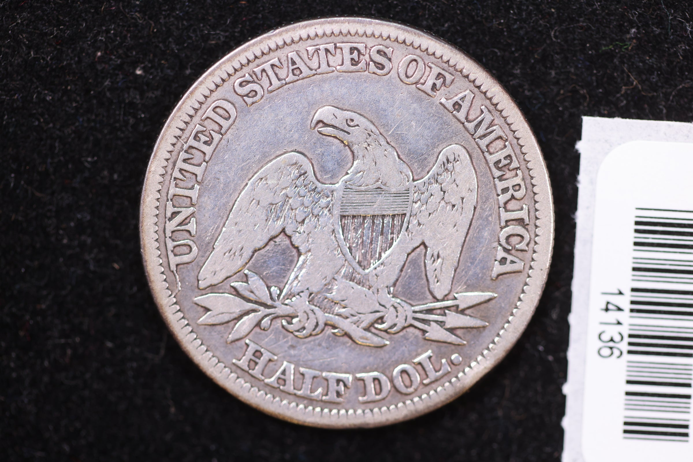 1849 Liberty Seated Half Dollar, Affordable Uncirculated Coin. Store #14136