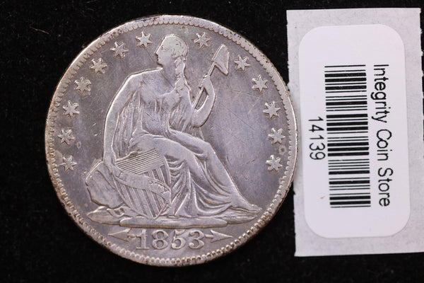 1853-O Seated Liberty Half Dollar, Affordable Circulated Coin, Store #14139