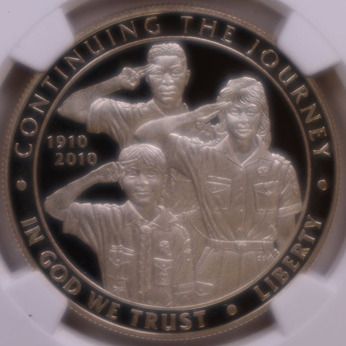 2010-P Boy Scouts Centennial Silver Dollar, NGC PF-69 Ultra Cameo, Store #GMC382