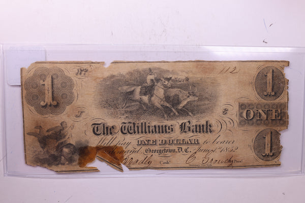 1852 $1, The Williams Bank, Georgetown, D.C., STORE #18522