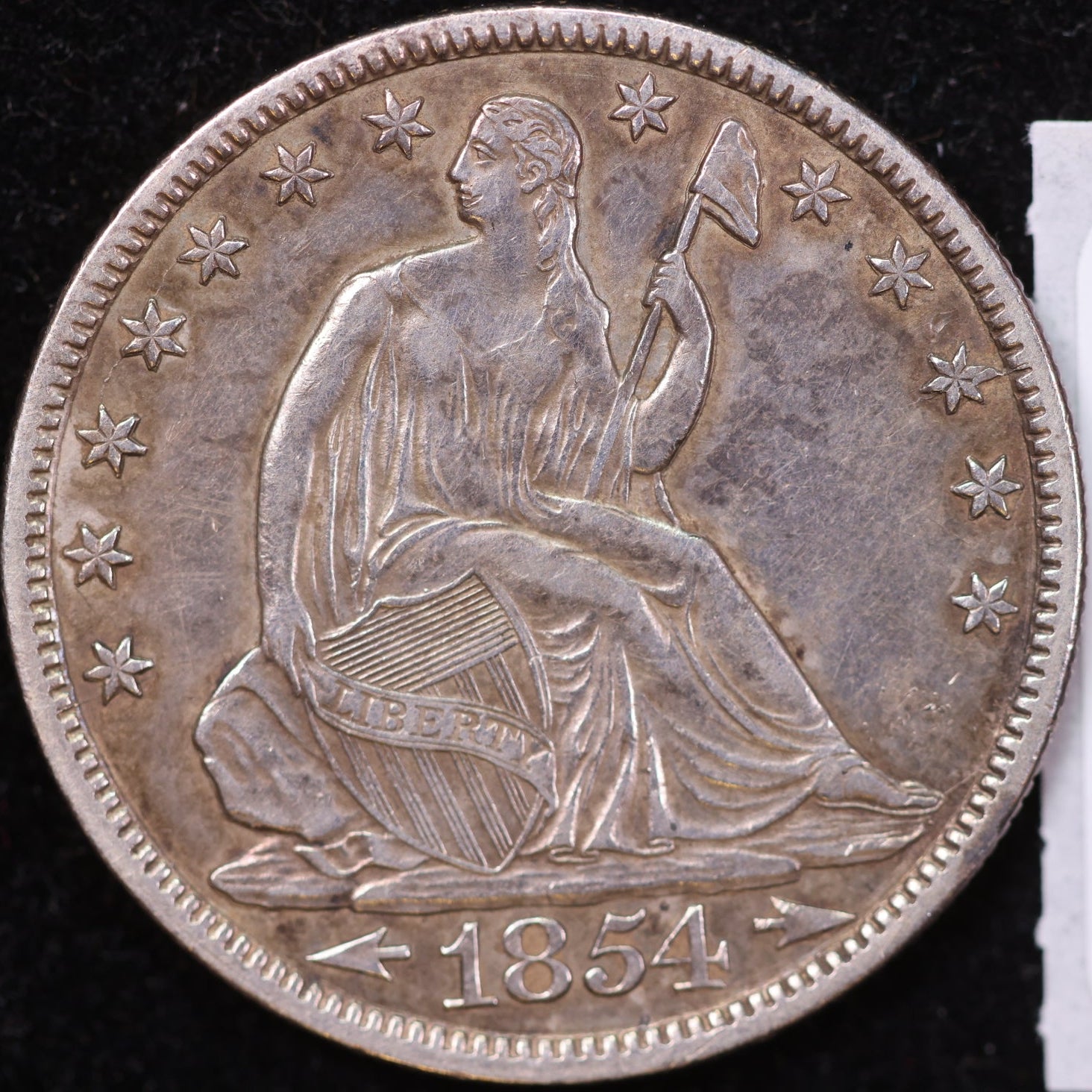 1854-O Liberty Seated Half Dollar, About Uncirculated Coin, Store #HR1934