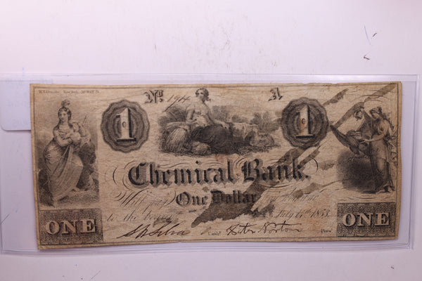 1853 $1, CHEMICAL BANK., WASHINGTON D.C., STORE #18533