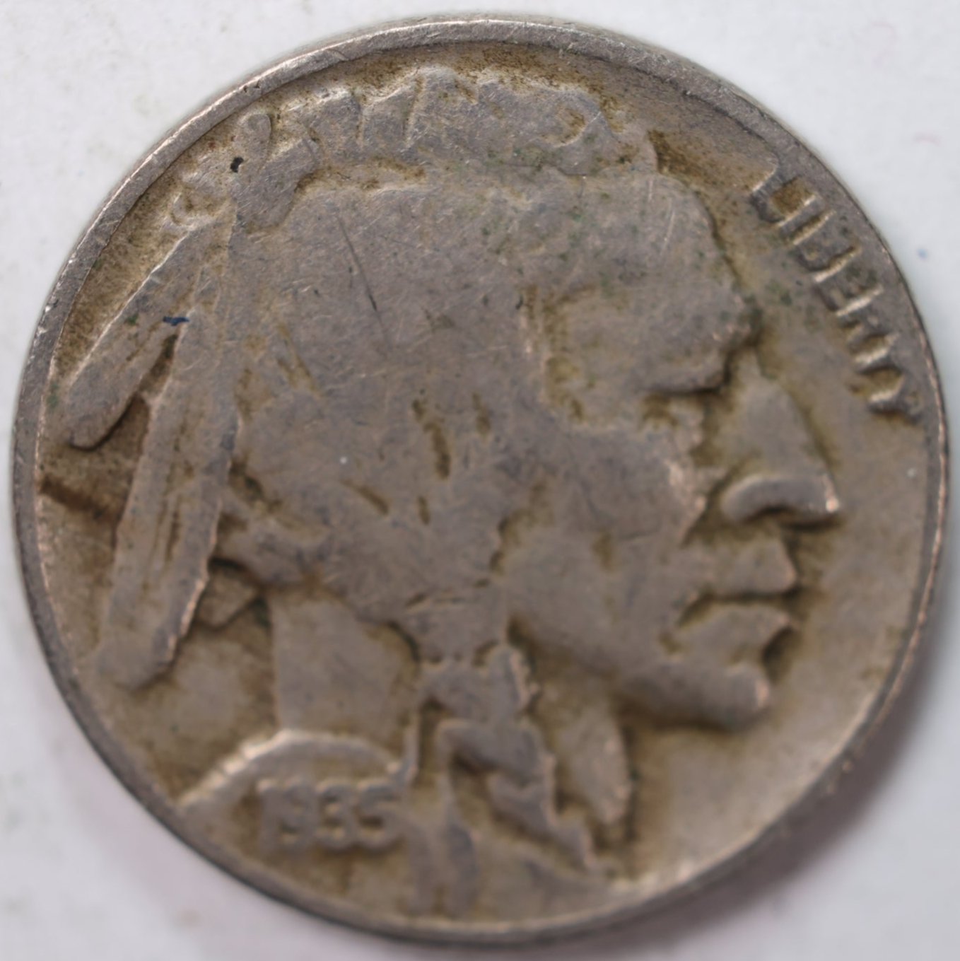 1935-D Buffalo Nickel, Very Good+ Circulated Coin, Store Sale #N935D01