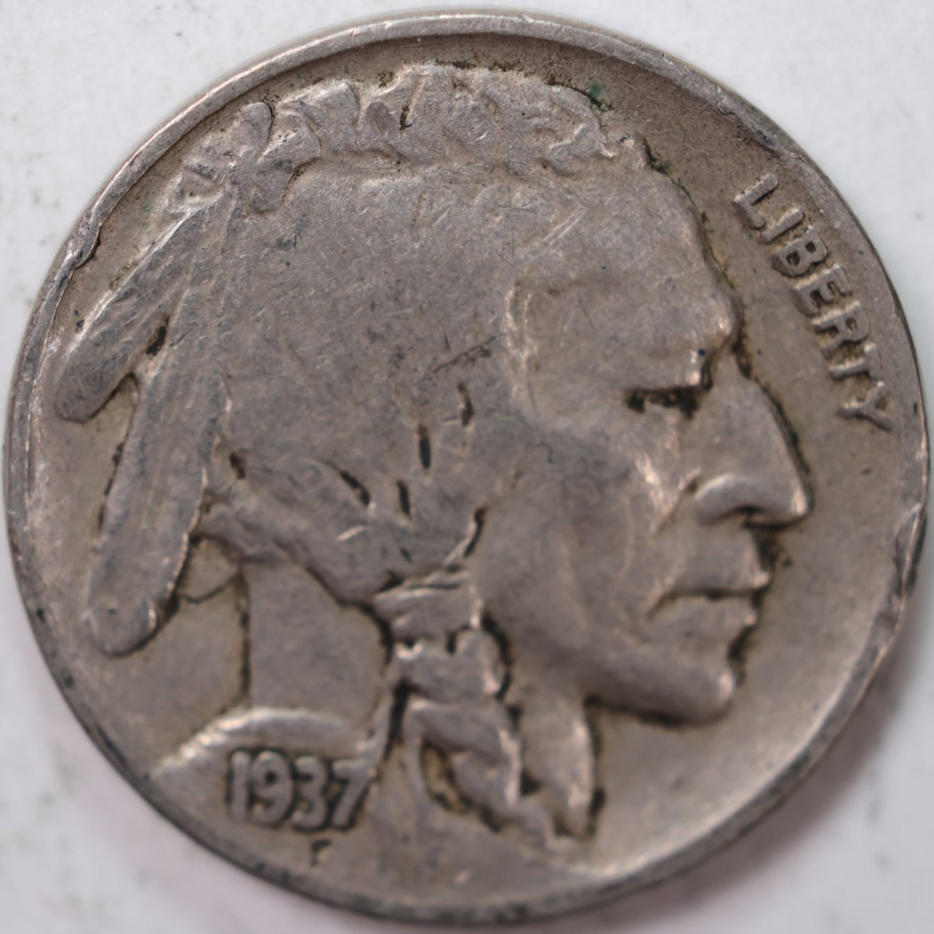 1937-D Buffalo Nickel, Very Good Circulated Coin, Store Sale #N937D01