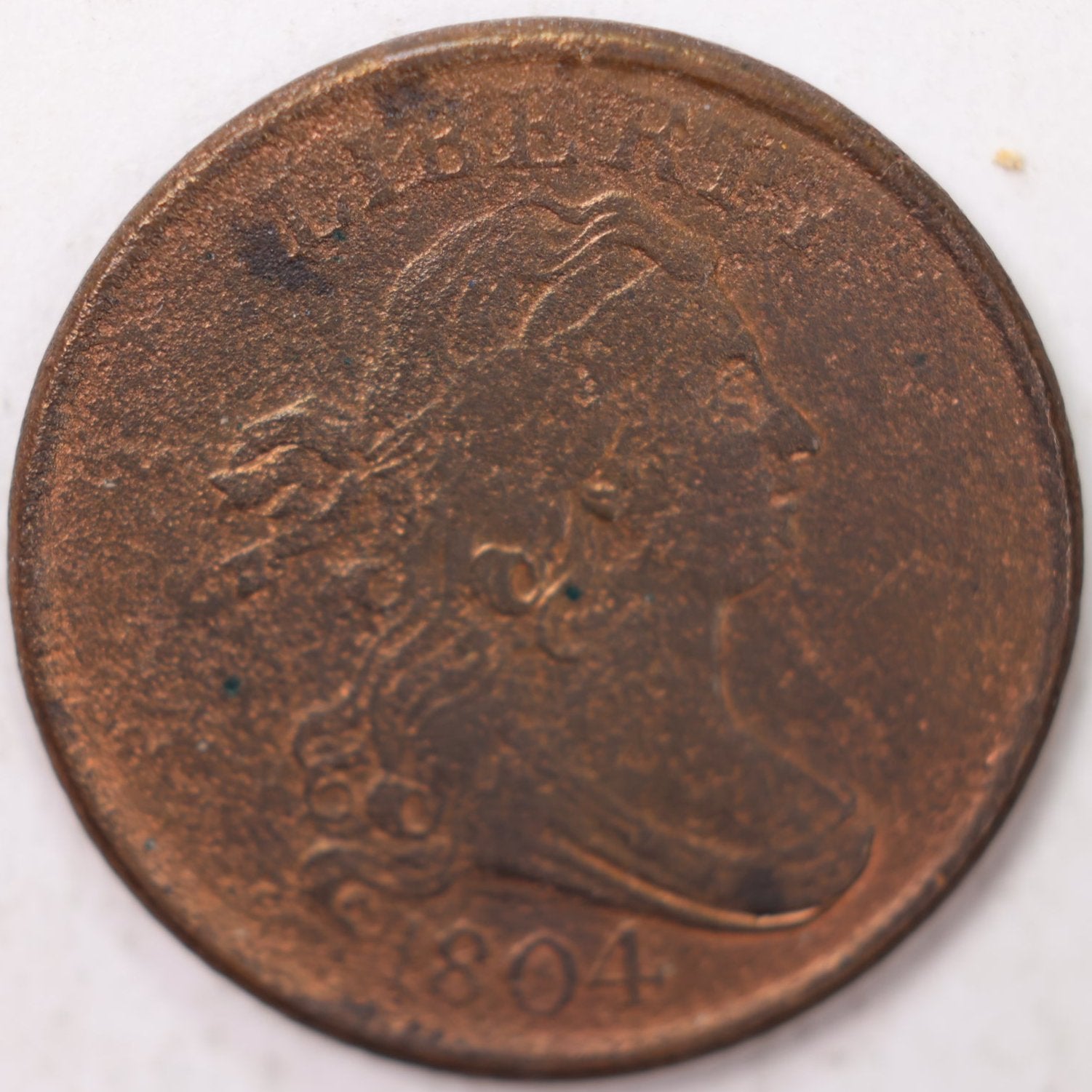 1804 Draped Bust Half Cent, Extra Fine Circulated Coin. Store #B804.01