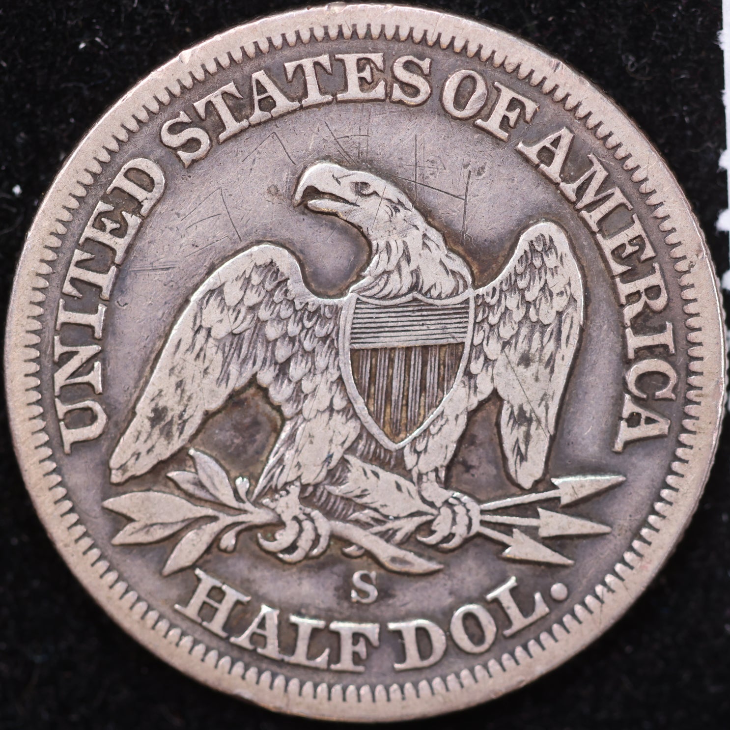 1858-S Liberty Seated Half Dollar, Extra Fine Circulated Coin, Store #HR1962