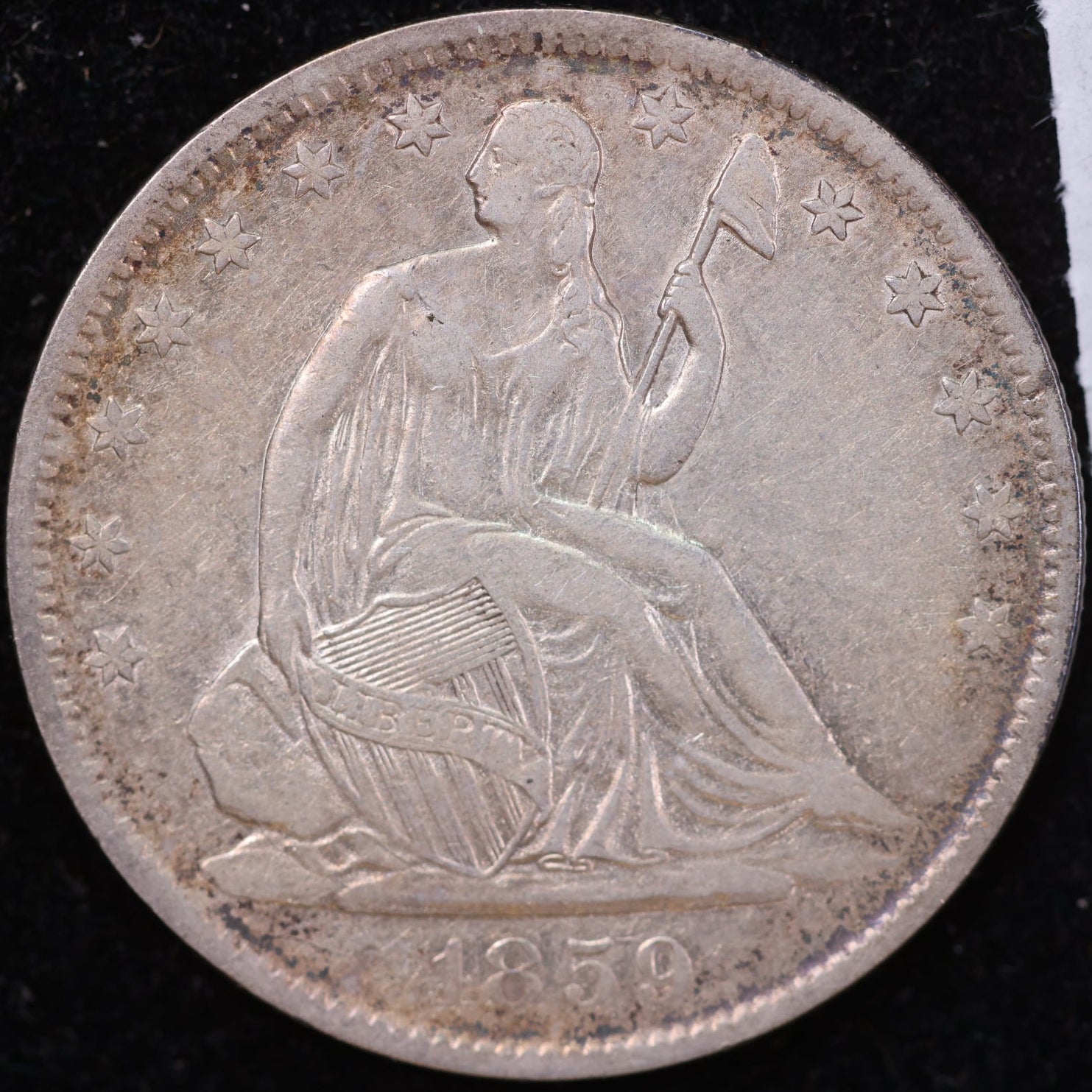 1859-O Liberty Seated Half Dollar, Extra Fine Circulated Coin, Store #HR1964