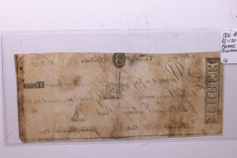 1800 $3, Farmers Exchange Bank., Gloucester, R.I., Store