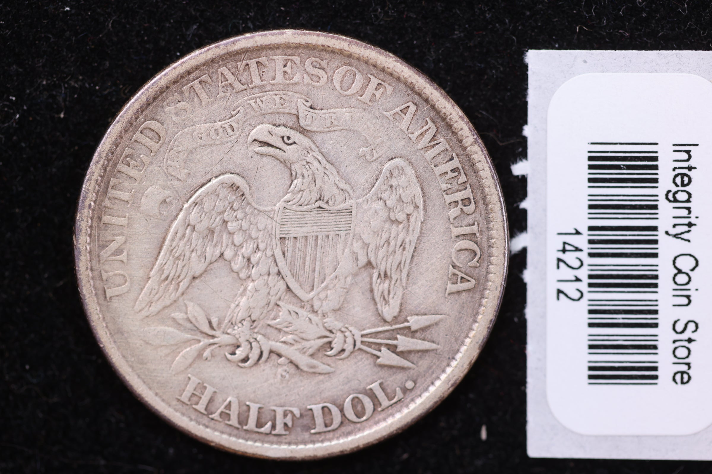 1867 Seated Liberty Half Dollar, Affordable Collectible Circulated Coin, Store #14212