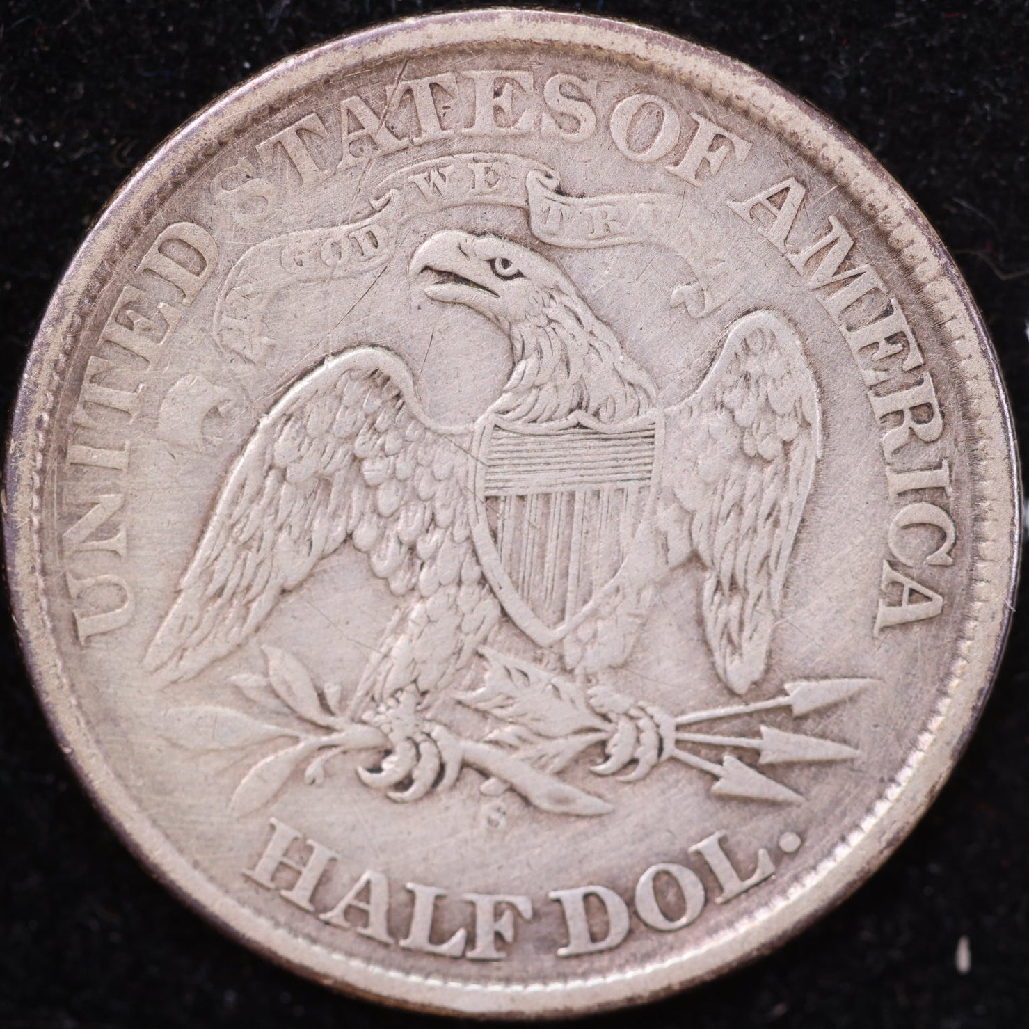 1867-S Liberty Seated Half Dollar, Very Fine Circulated Coin, Store #HR1986
