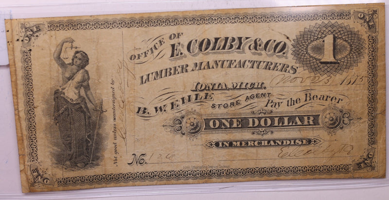 1875 $1, E. COLBY & CO., IONIA, MICH., Store