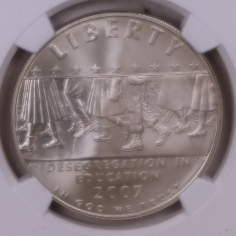 2007-P School Desegregation Silver Dollar, NGC MS-70, Store #GMC388