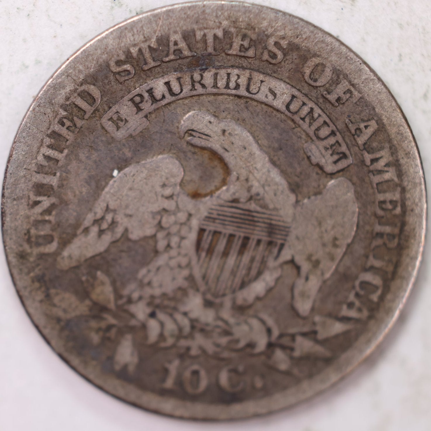 1836 Cap Bust Silver Dime, Good Circulated Coin, Store #d836.01