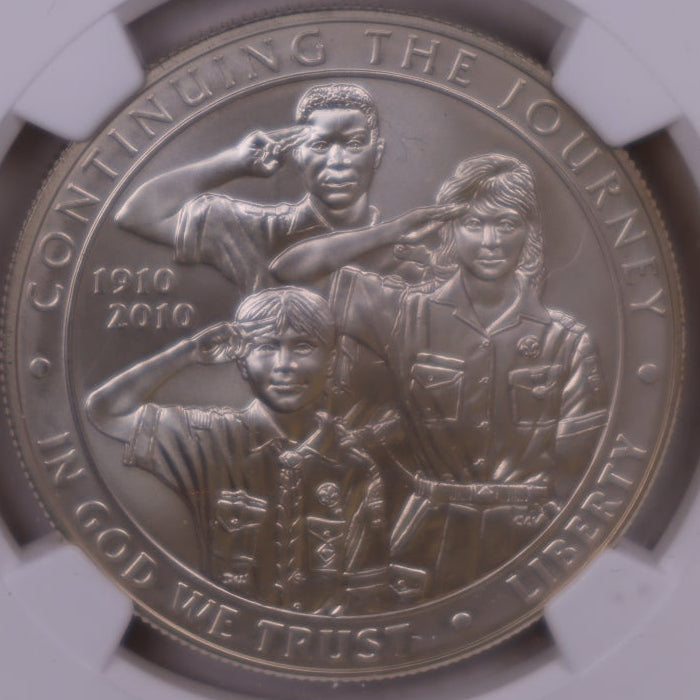 2010-P Boy Scouts Centennial Silver Dollar, NGC MS-70, Store #GMC391